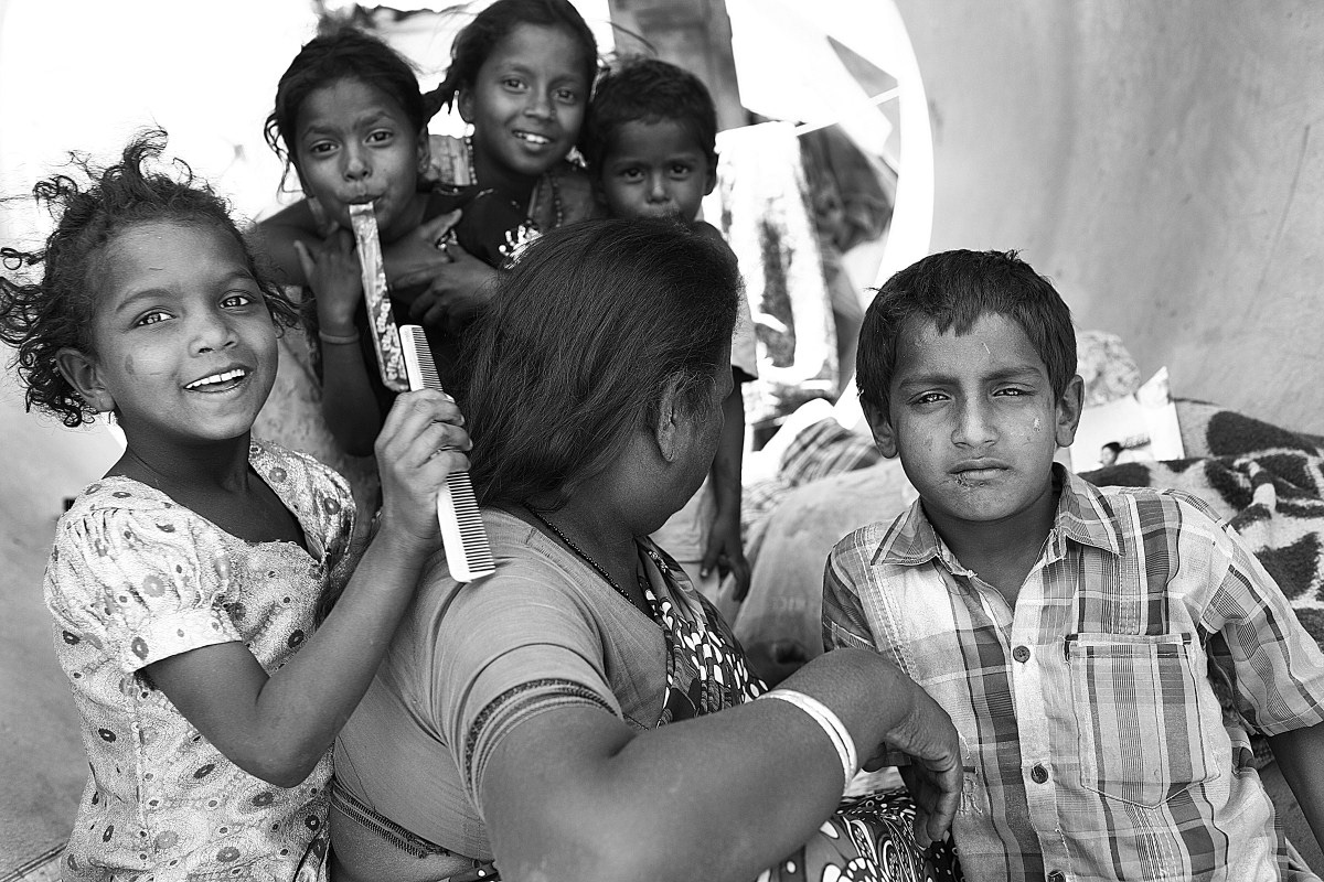 Most children have been forced to drop out of school since they were evicted from their homes just before their school exams.