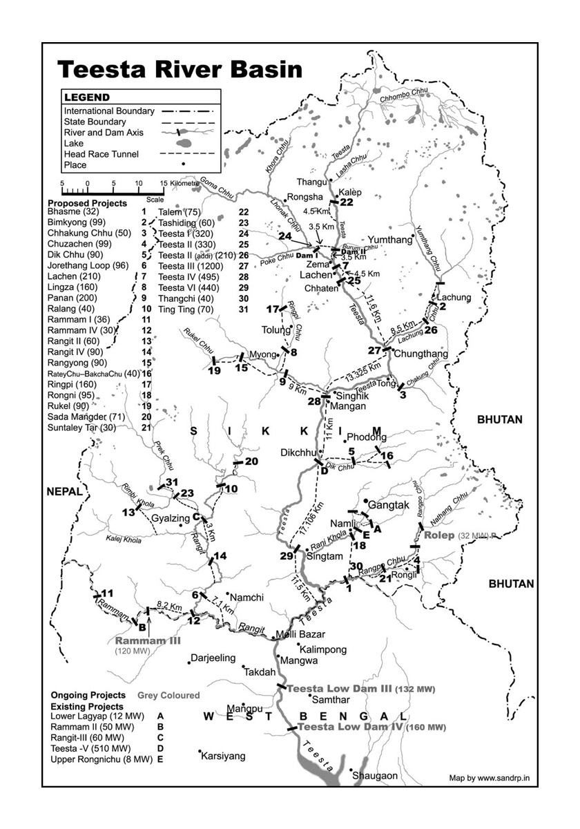 Map by South Asia Network on Dams, Rivers & People