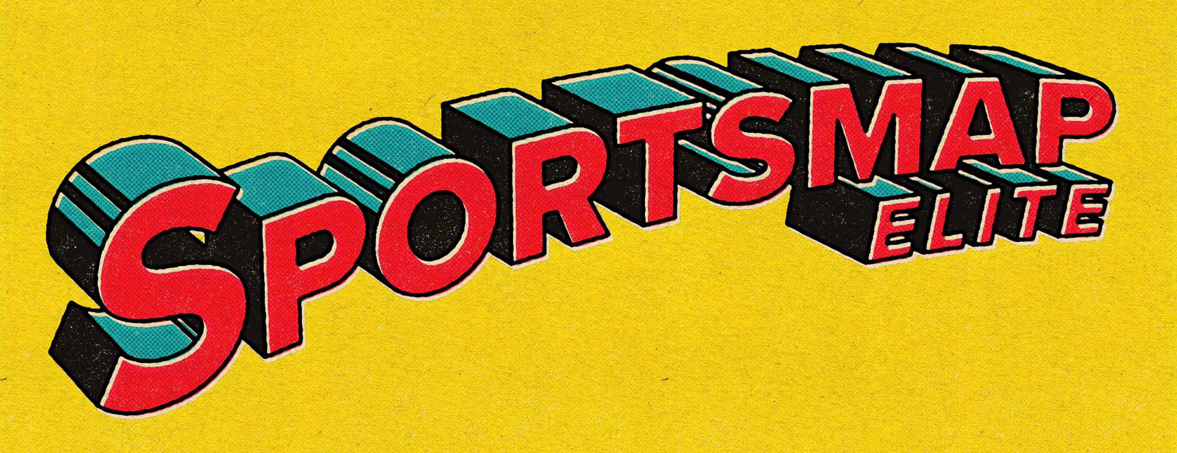 Sportsmap Elite comic book themed logo