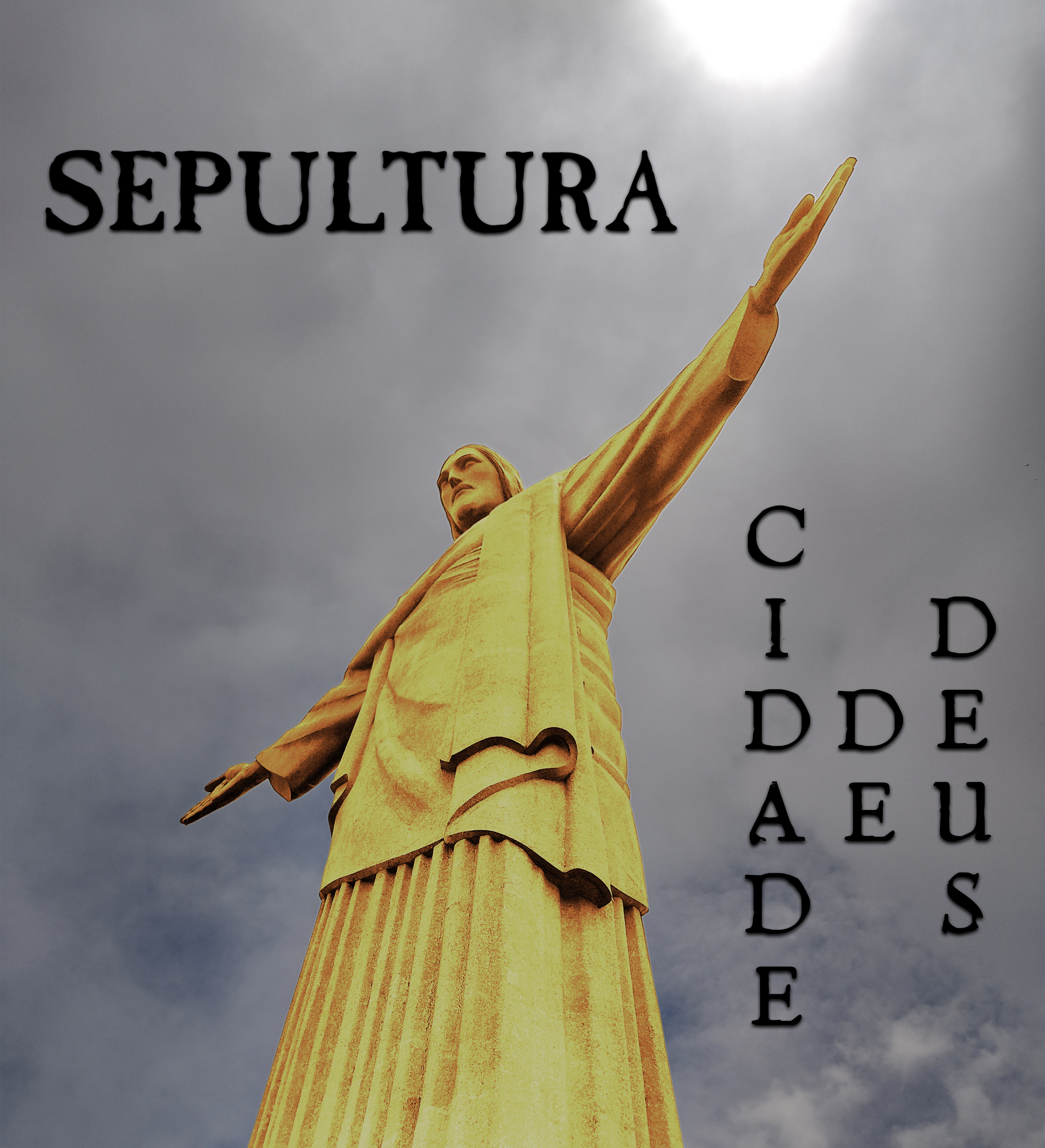 A faux Sepultura album cover featuring an image of Christ the Redeemer, Rio de Janeiro, Brazil