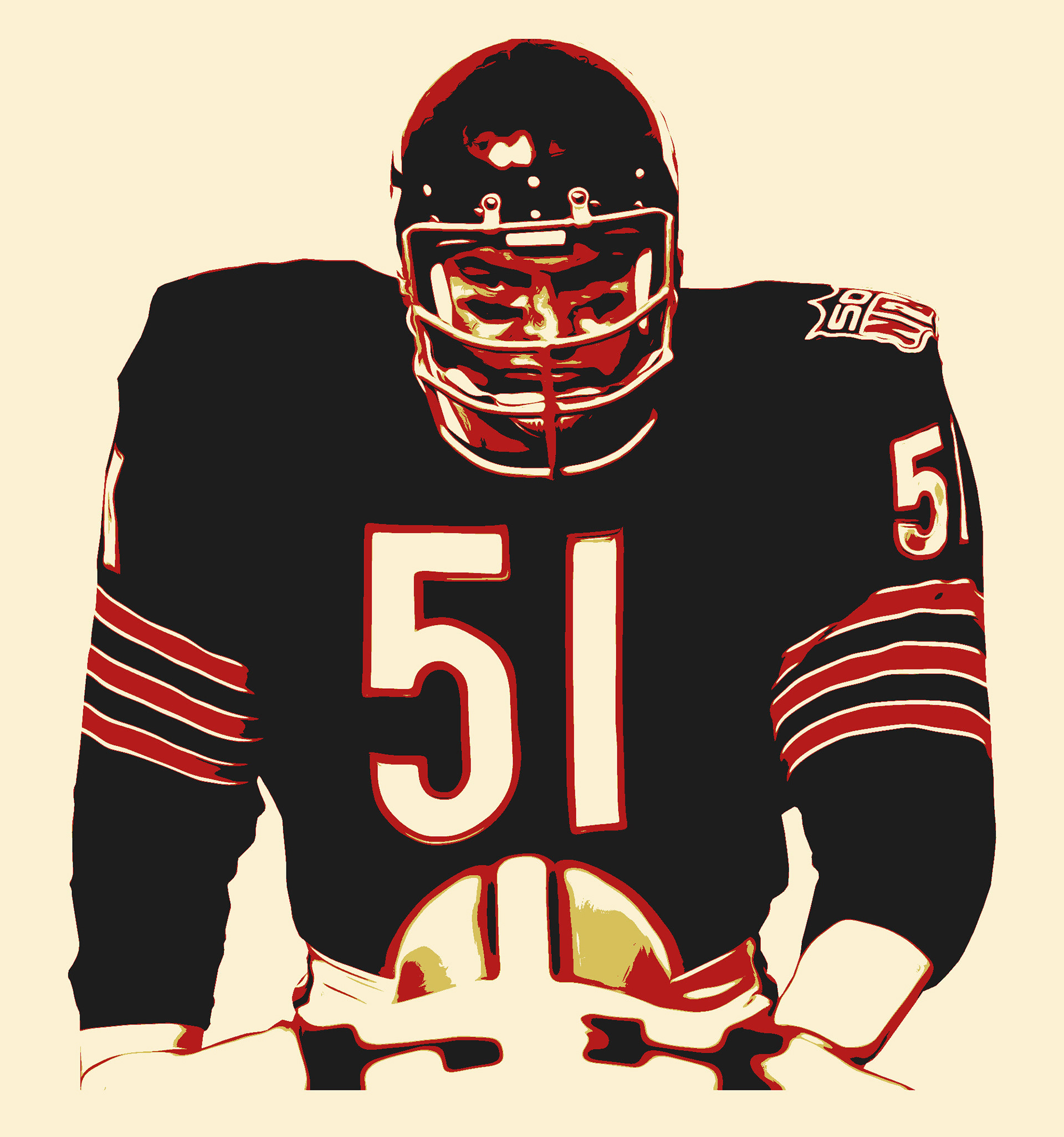 Vector art of linebacker Dick Butkus, #51 for the Chicago Bears