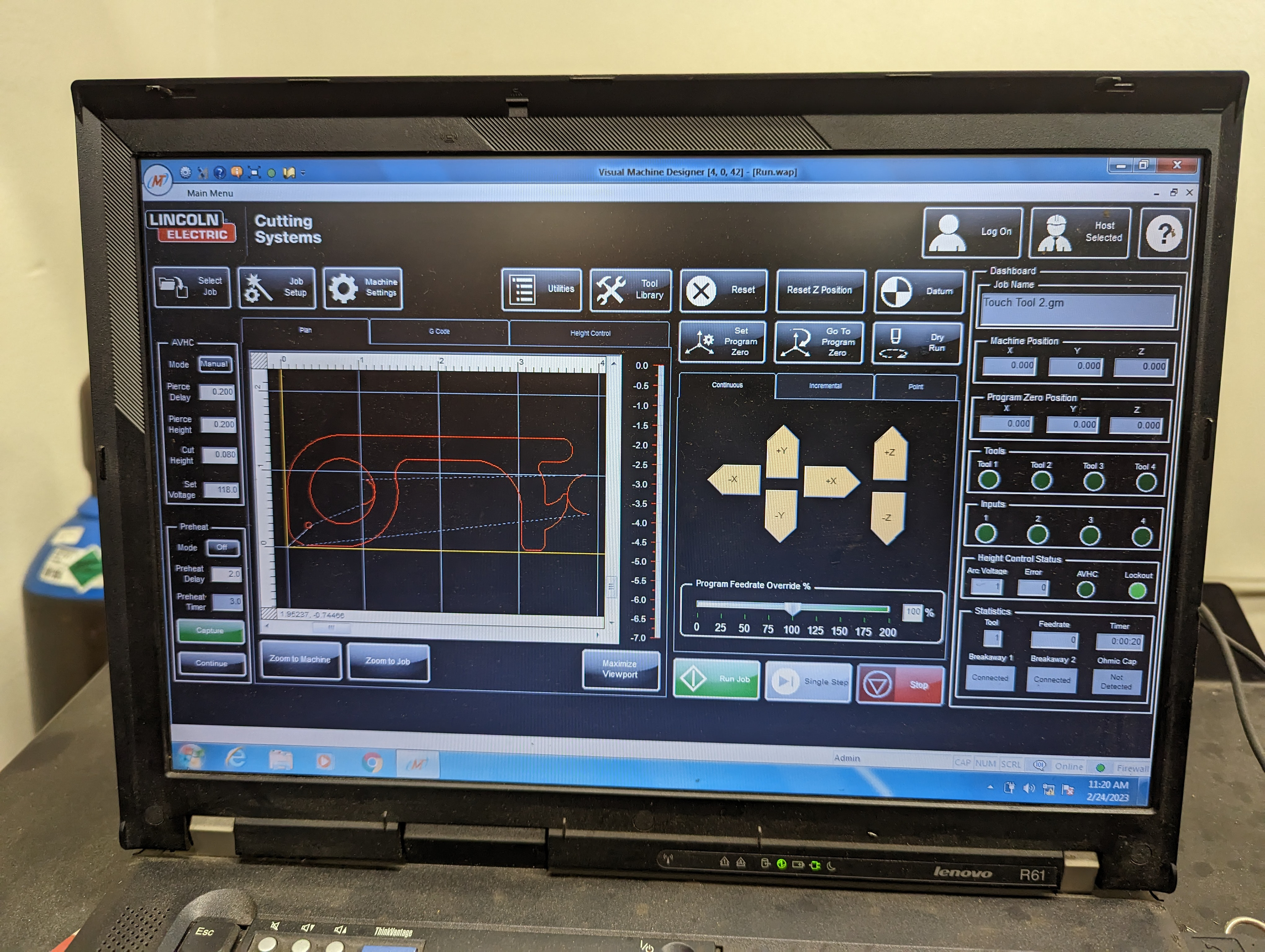 Plasma cutting operation