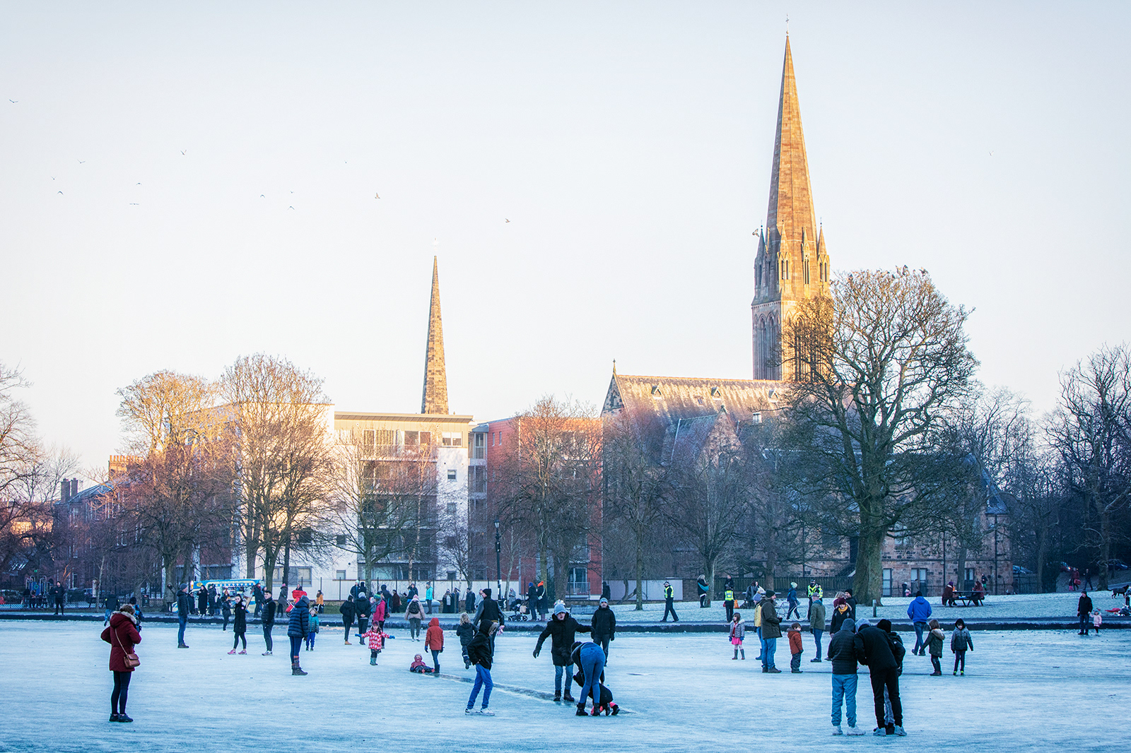 SKATING ON QUEENS PARK POND