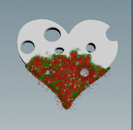 Plants grow on the mask attribute