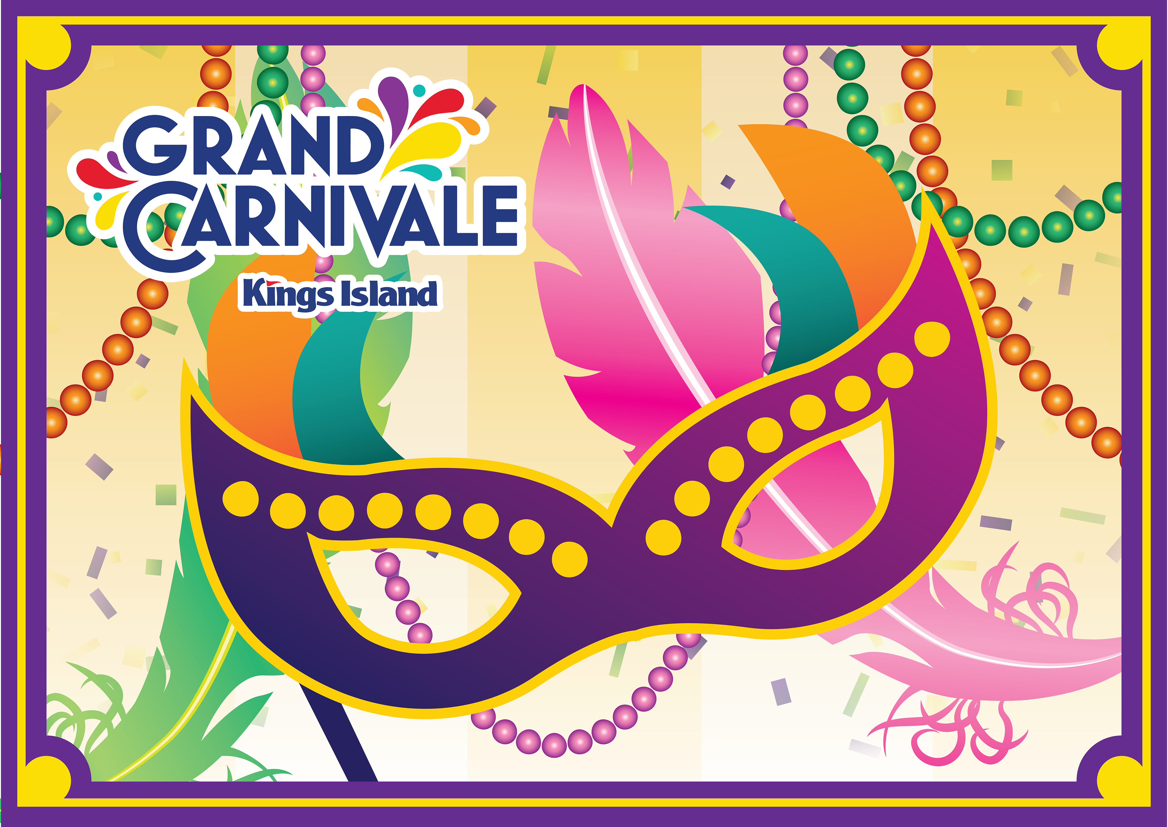 Photo Backdrop for Mardi Gras-style festival at Kings Island in OH