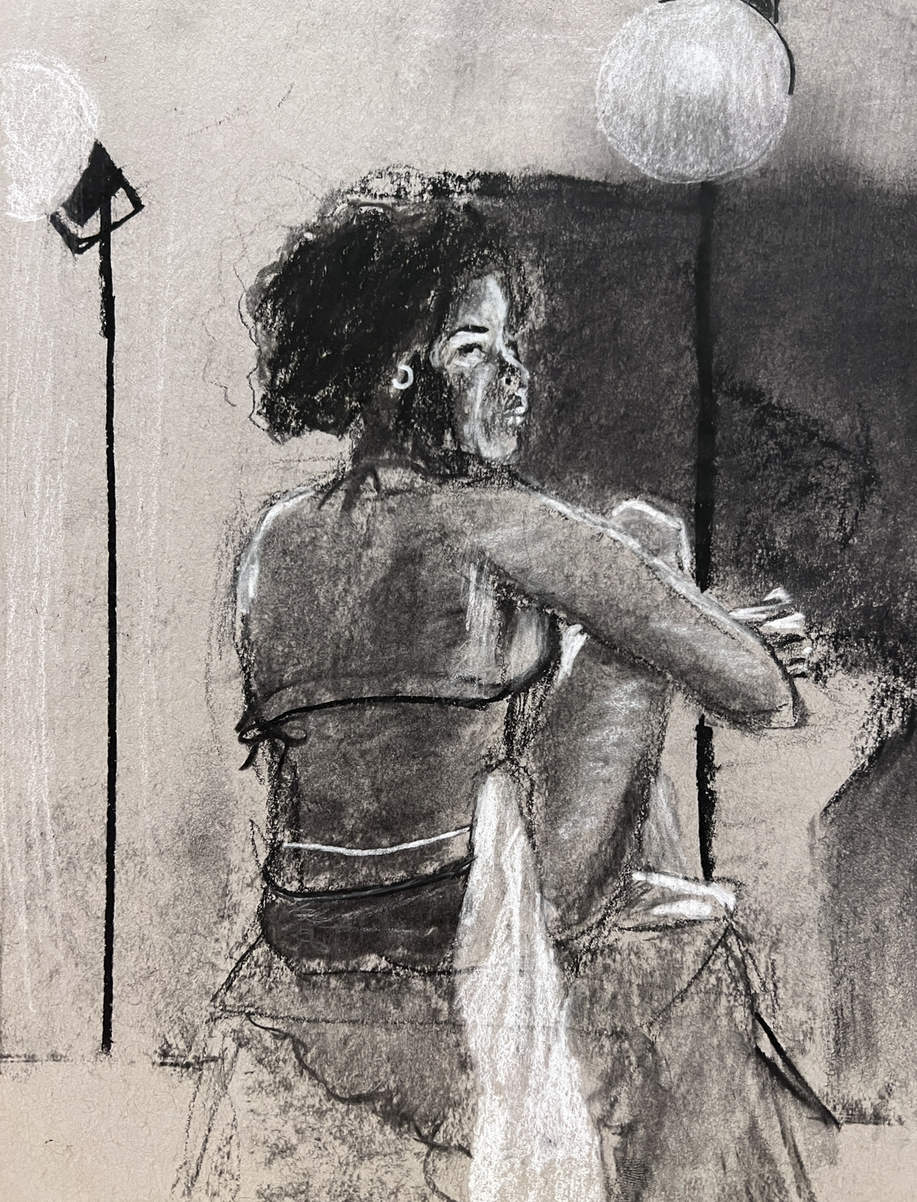 Life Drawing #1 - Long Pose on Toned Ground, Charcoal