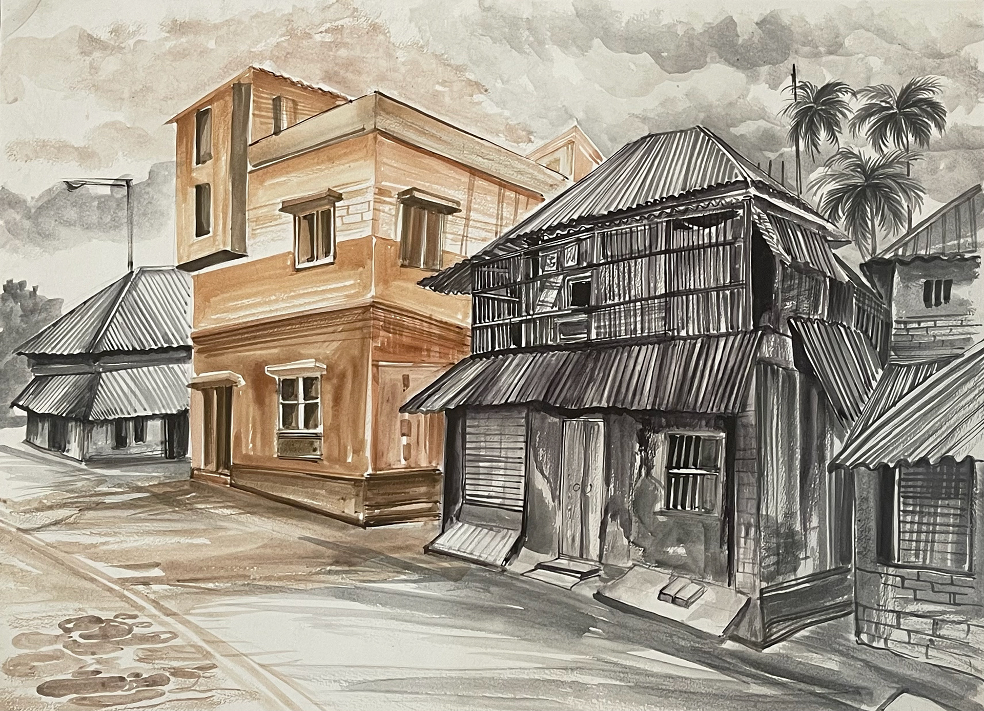 Mudhouses: Watercolour