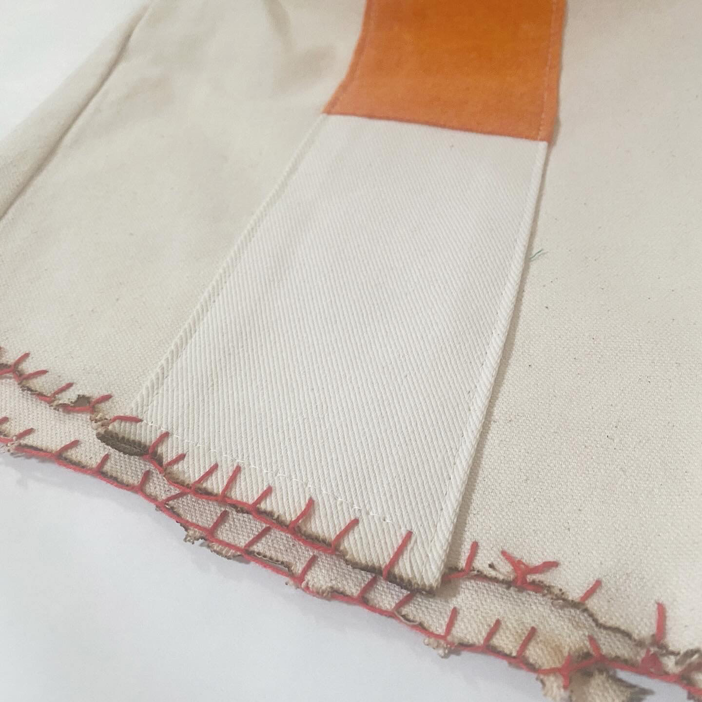 Cigarette Appliqué and Blanket Stitch Burned Hem