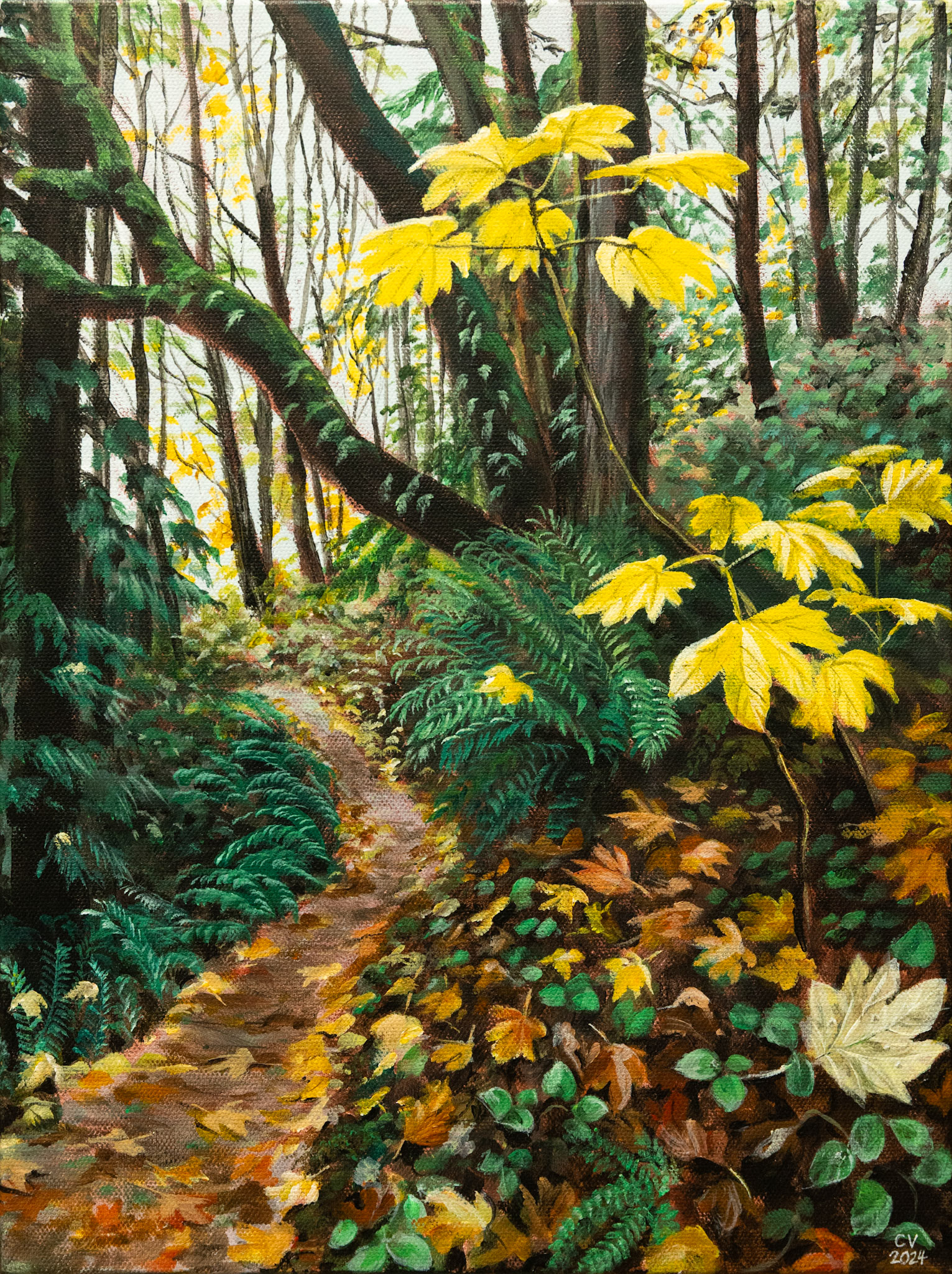 Autumn Trail - 12x16", acrylic on canvas, gallery wrapped.