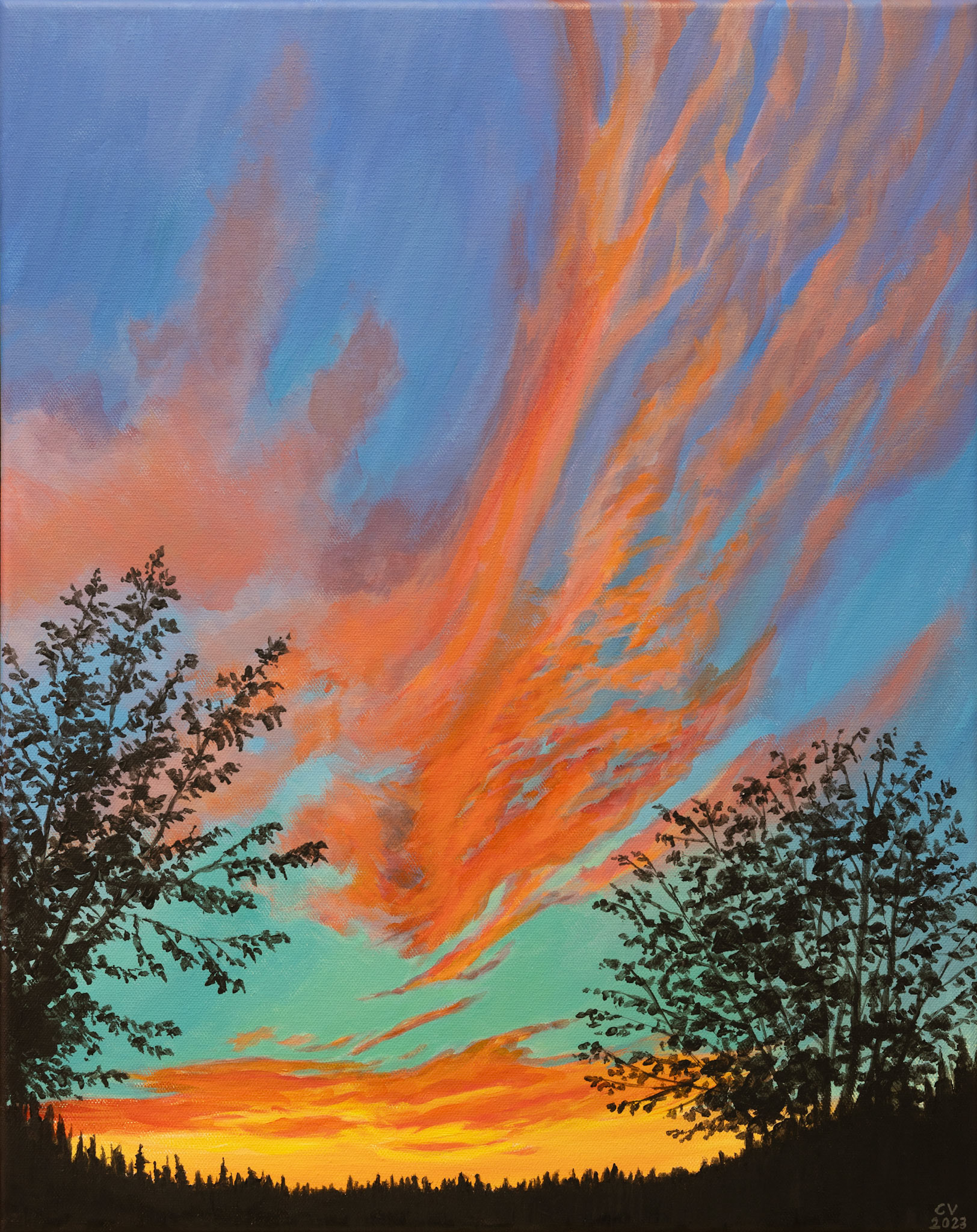 Autumn Sunset - 16x20", acrylic on canvas, gallery wrapped. Available