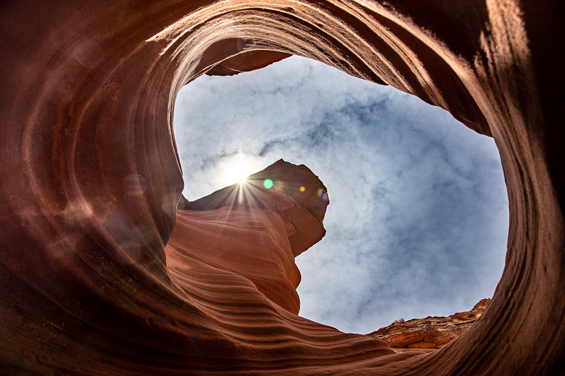Looking through a sandstone "keyhole"