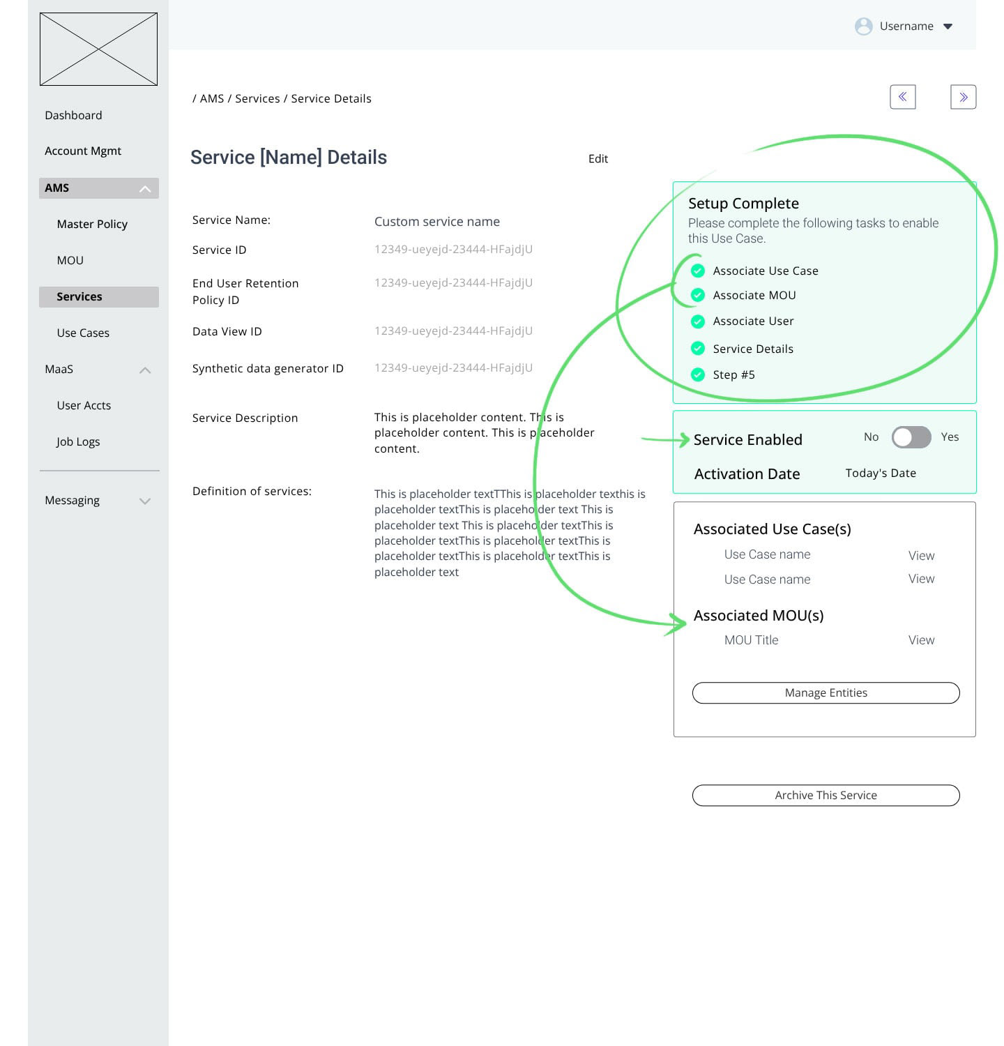 Low Fidelity: Object status: Complete, Not enabled