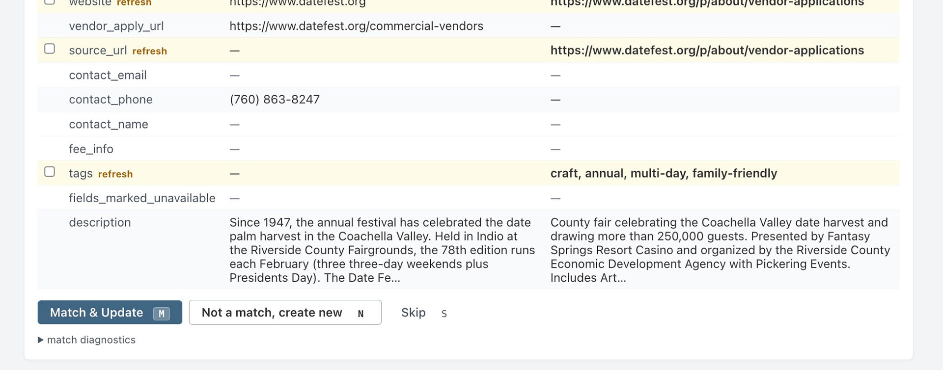 Import review admin queue macro crop — Three actions, keyboard shortcuts