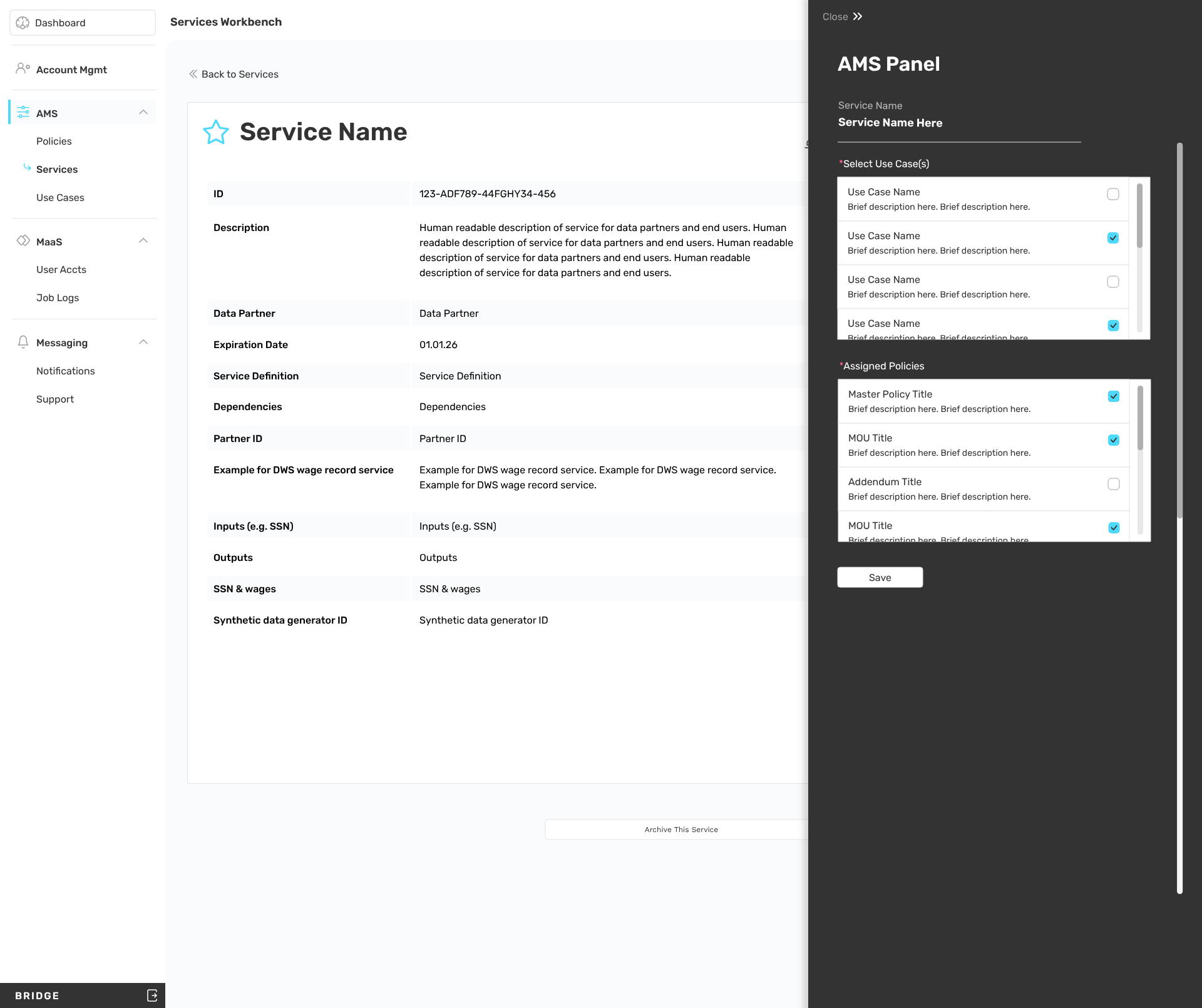 High Fidelity: Object detail, Associations panel