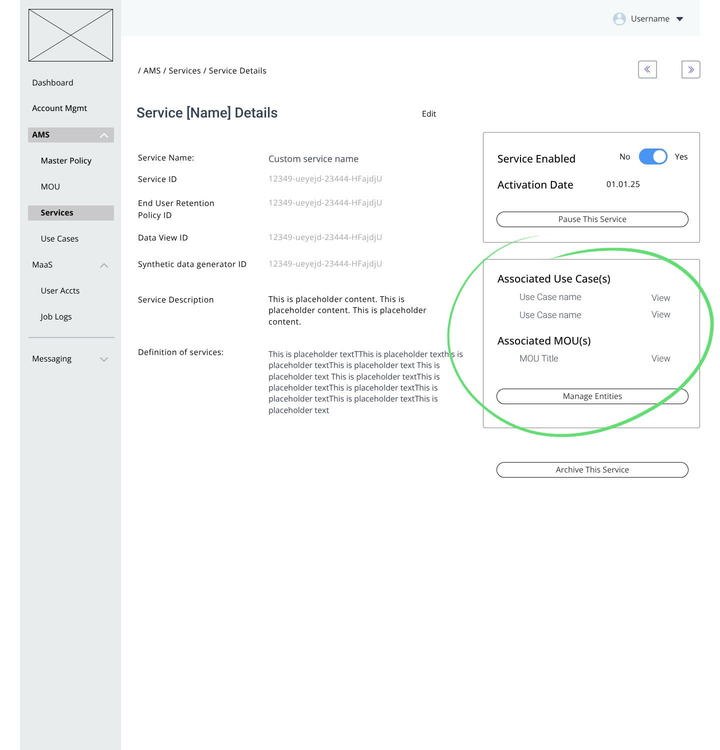 Panel approach - Object associations