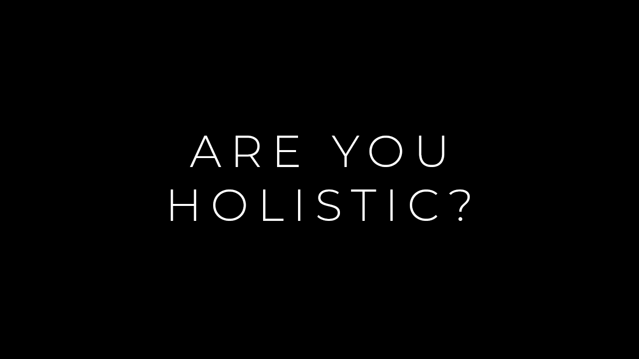 Holistic: characterized by the belief that the parts of something are interconnected and can be explained only by reference to the whole. — Google Dictionary