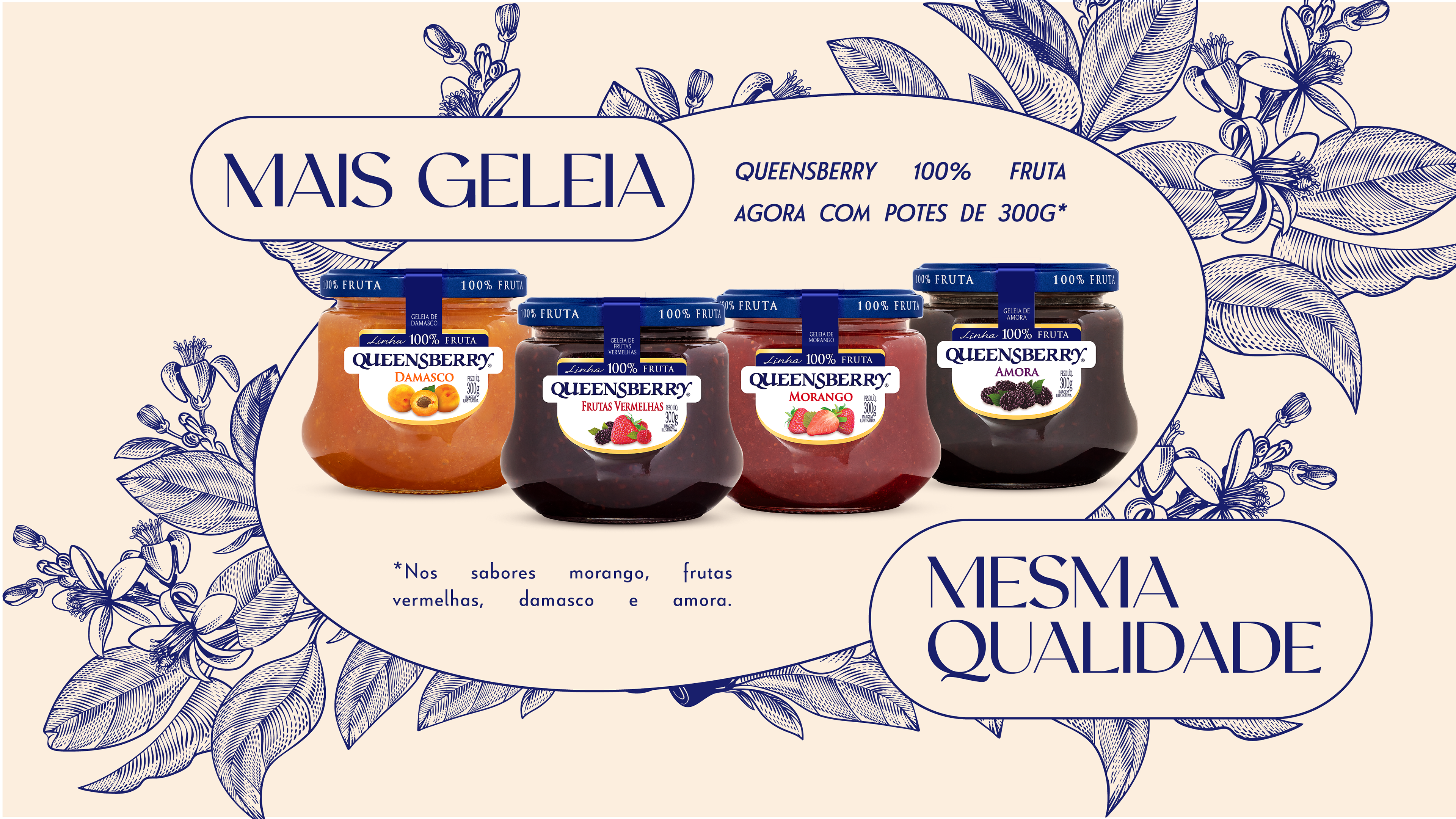 Geleia De Damasco 100% Fruit 170g Queensberry