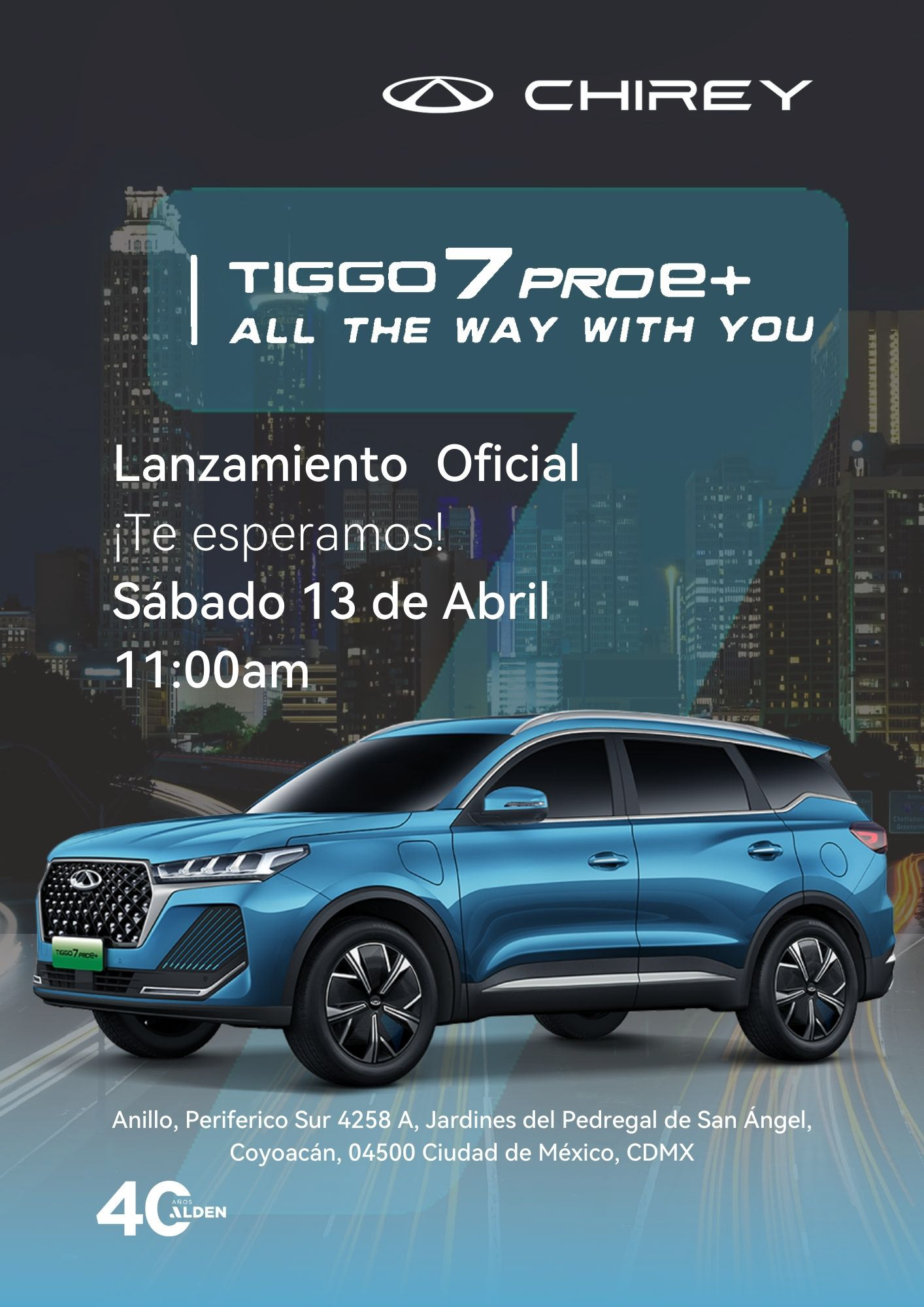 Invitación Evento de lanzamiento Tiggo 7 Pro E+