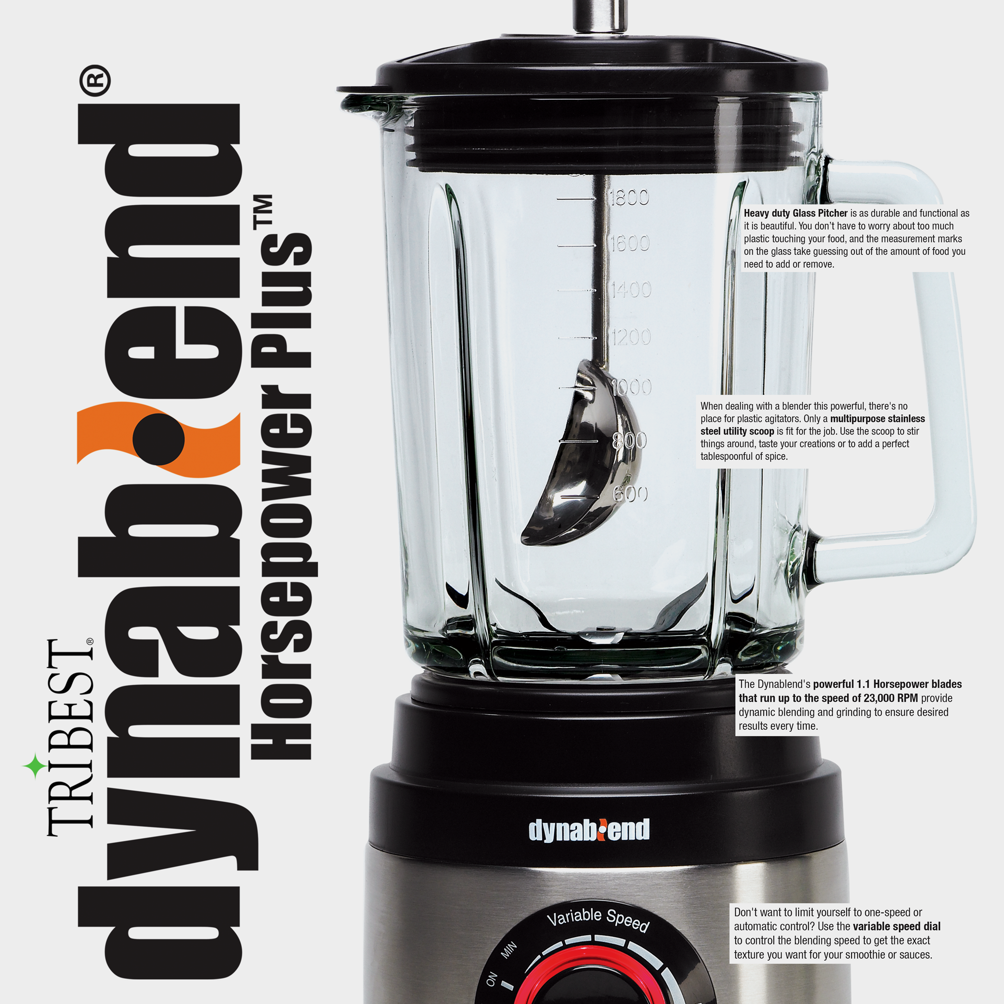 Tribest Dynablend Horsepower Plus DB-950A High Power Blender