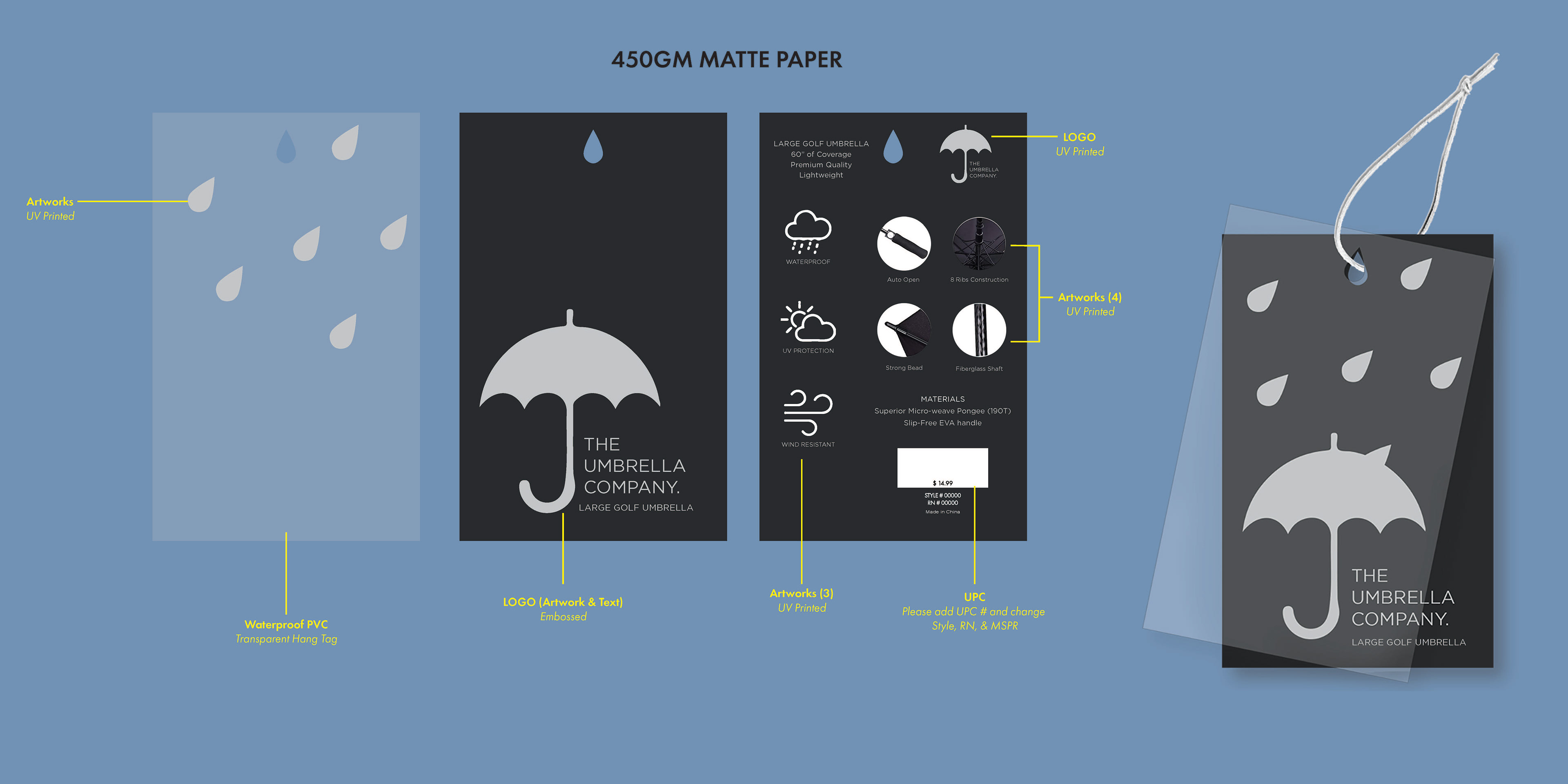 The Umbrella Company Branding and Hangtag Design