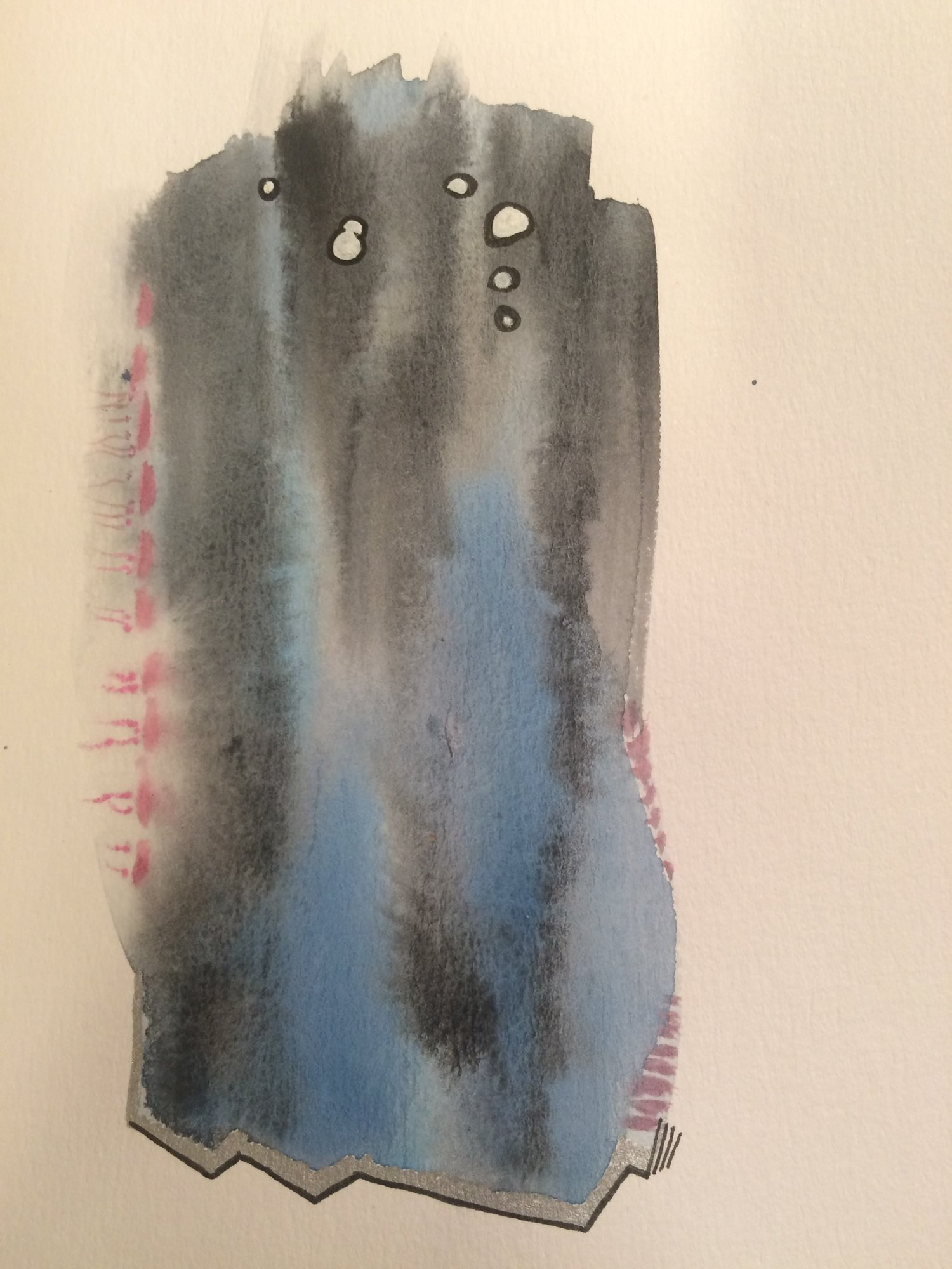 Untitled. Aquarelle and marker on paper. 15 x 21 cm.