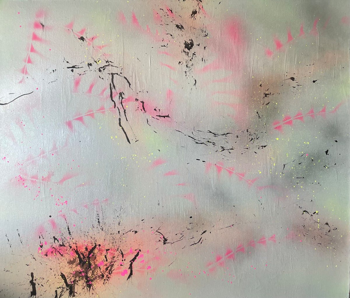 Untitled. Spray and acrylic on canvas. 60 x 70 cm.