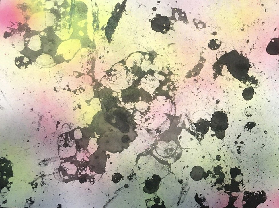 Neon 02.  Ink, spray on paper. 24 x 32 cm.