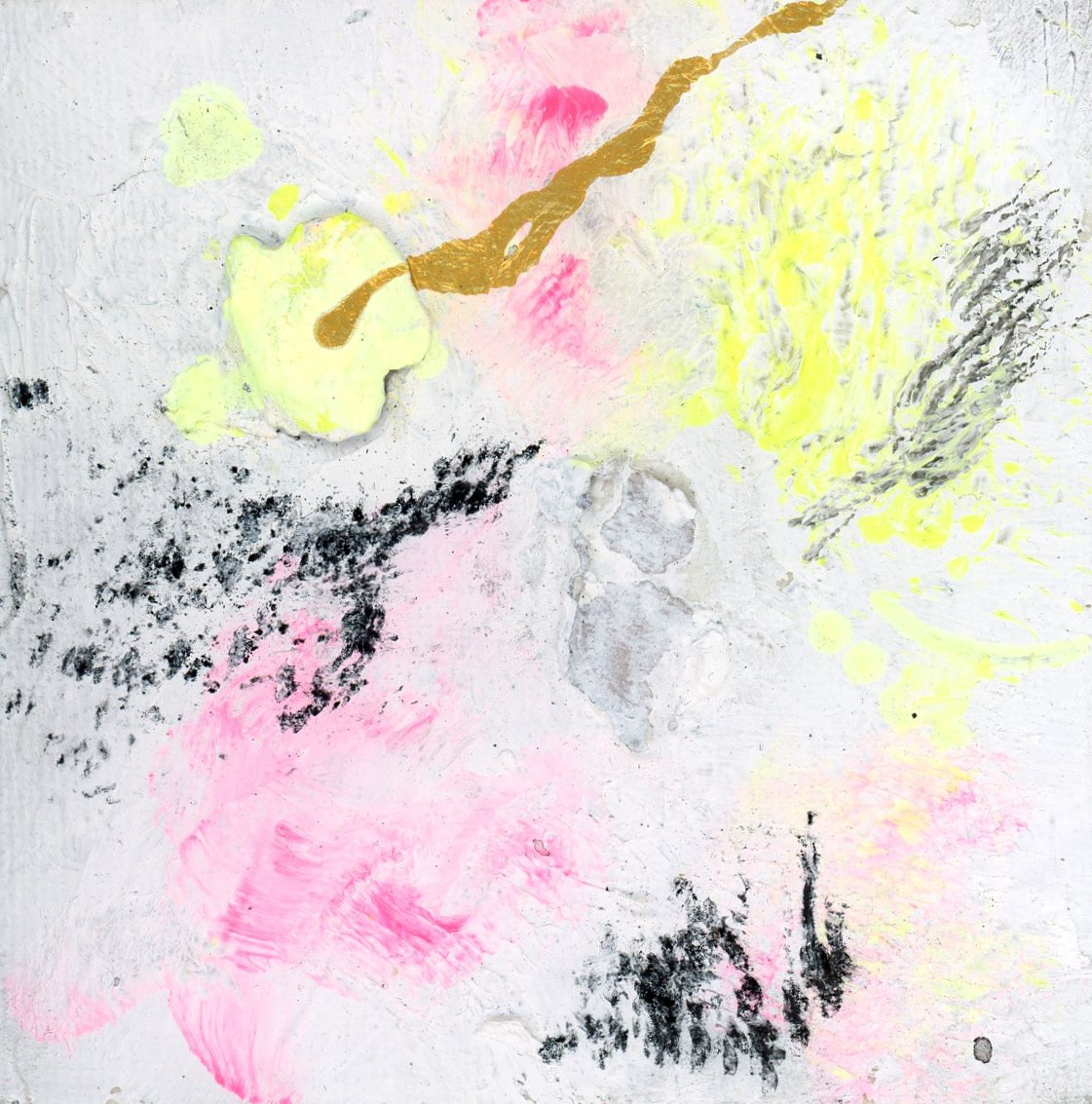 UreshiiNaa I. Original is acrylics, coal, tree bark on canvas.