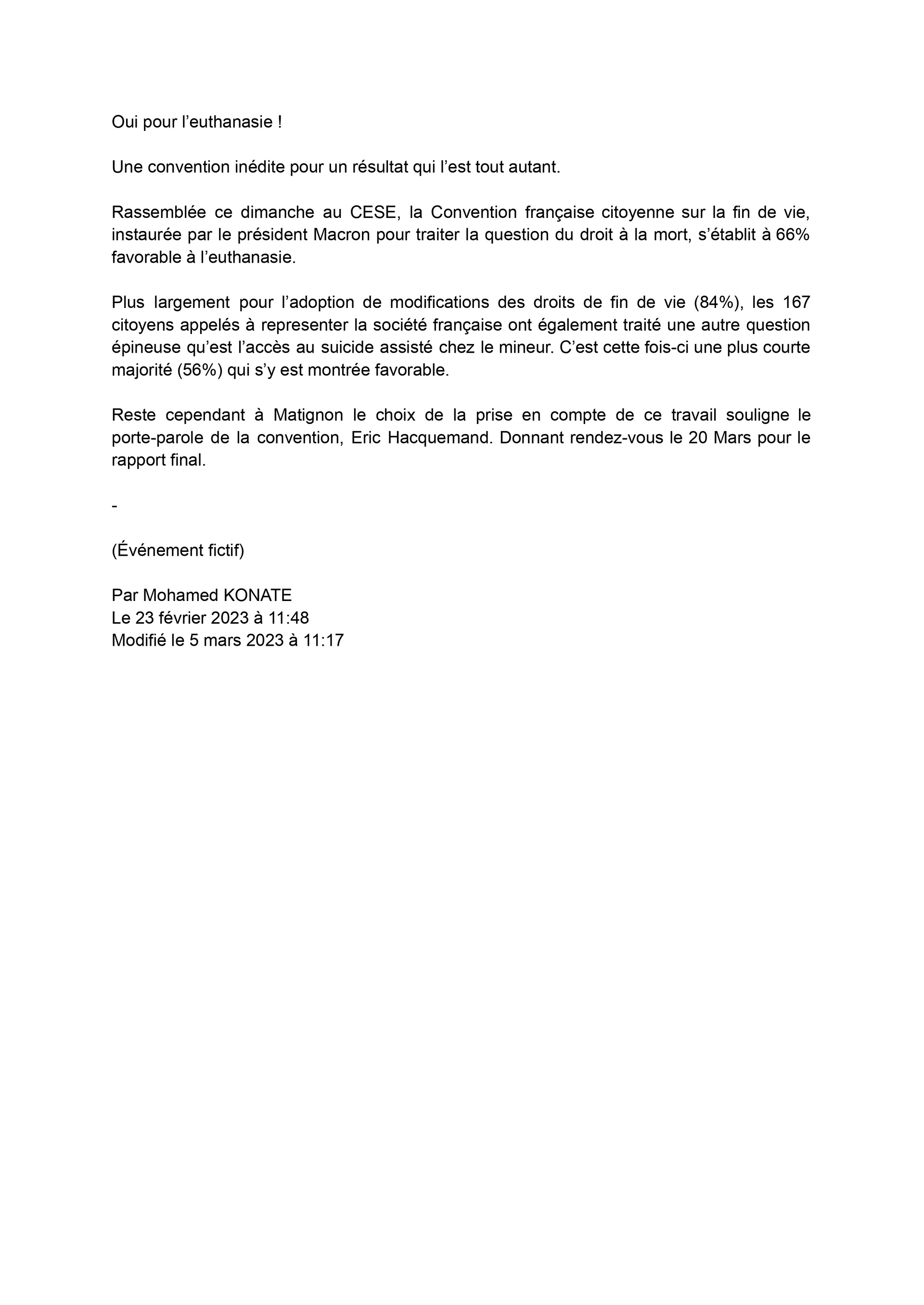 *Réalisation entièrement fictive produite dans le cadre académique 