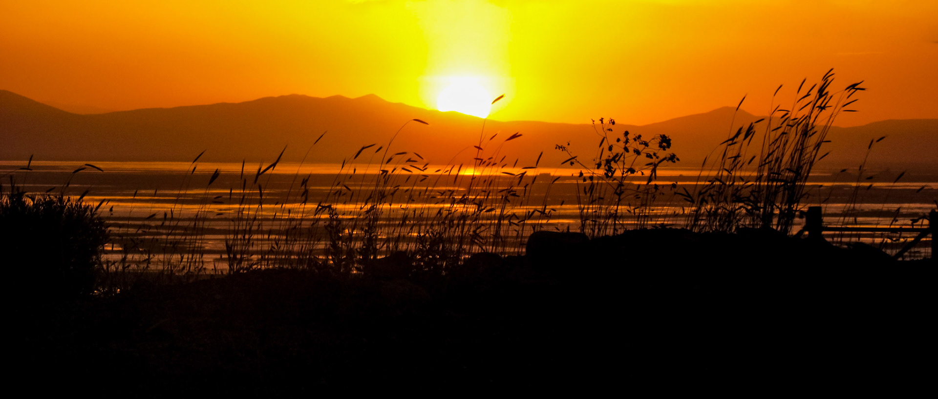 Sunset over Willard Bay