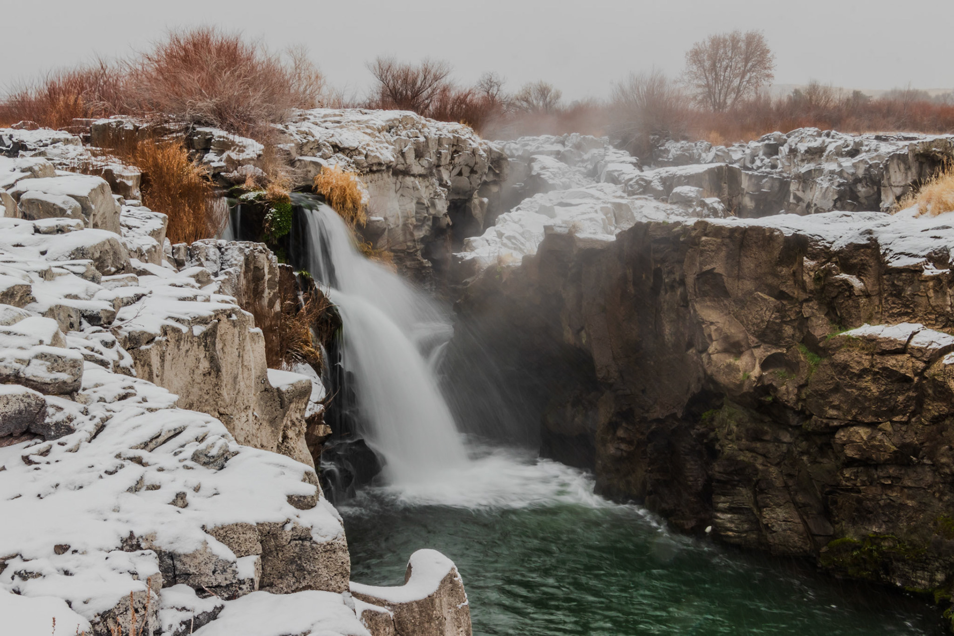 Snowy waterfall