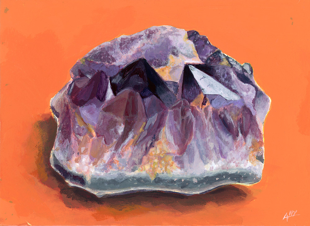 Amethyst, Acrylic Painting, 4x5