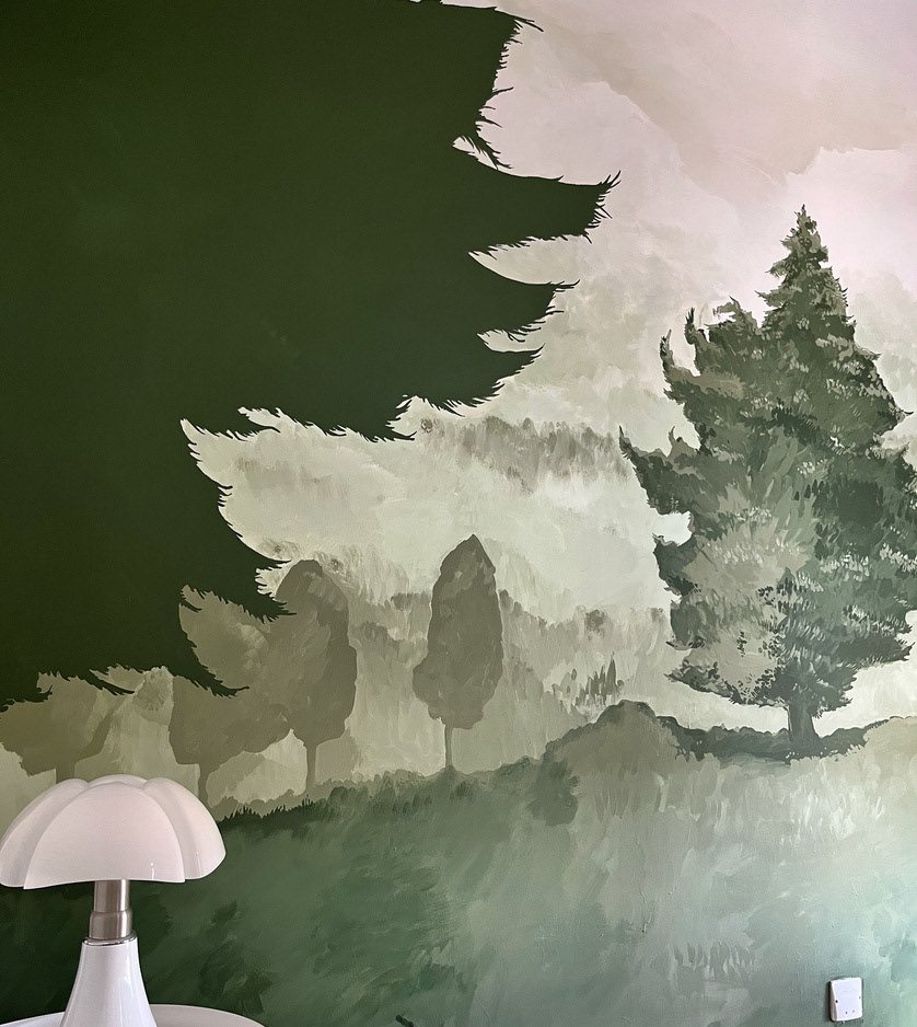 fresque murale forêt