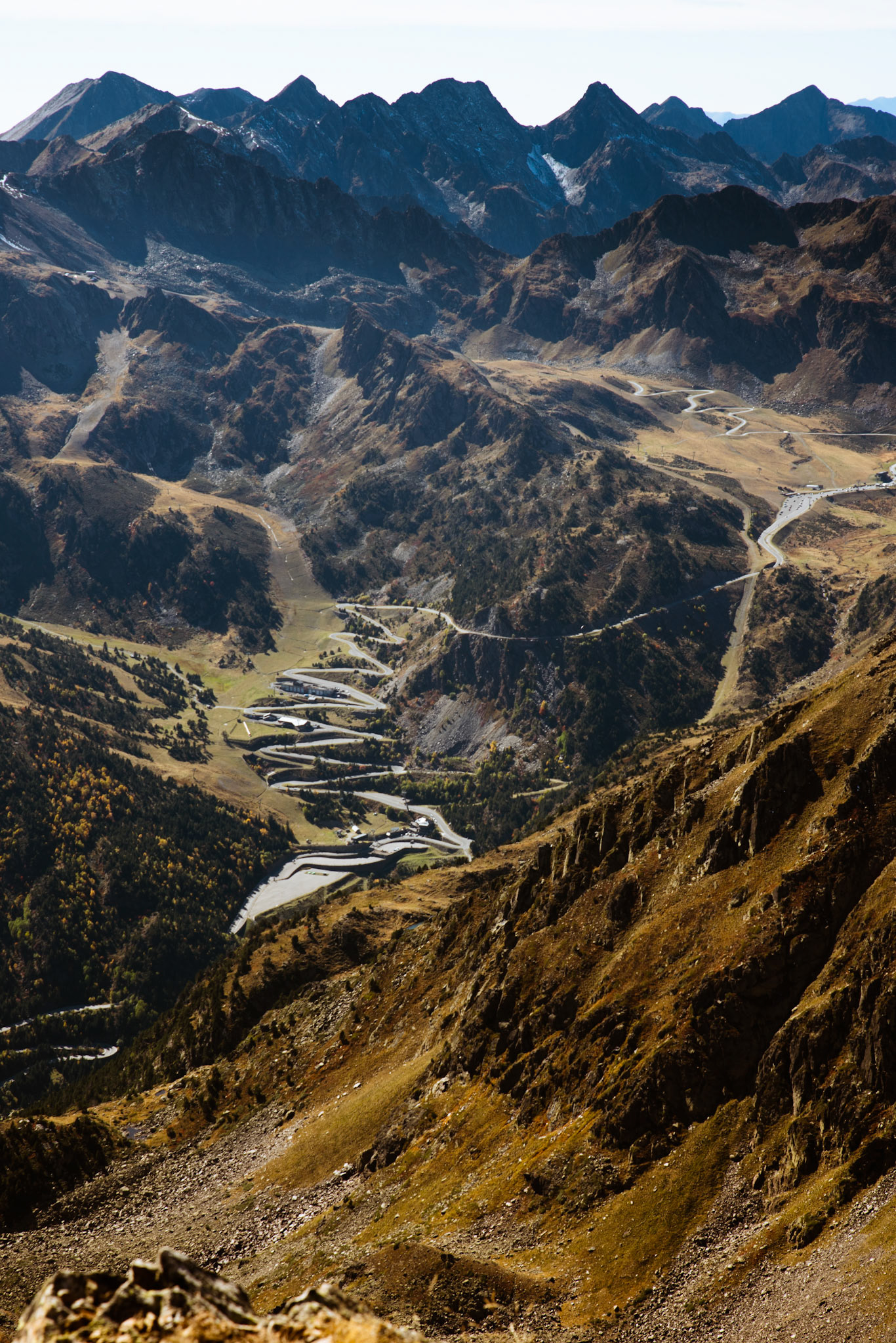 Road to a Ski resort, carving through the landscape.
