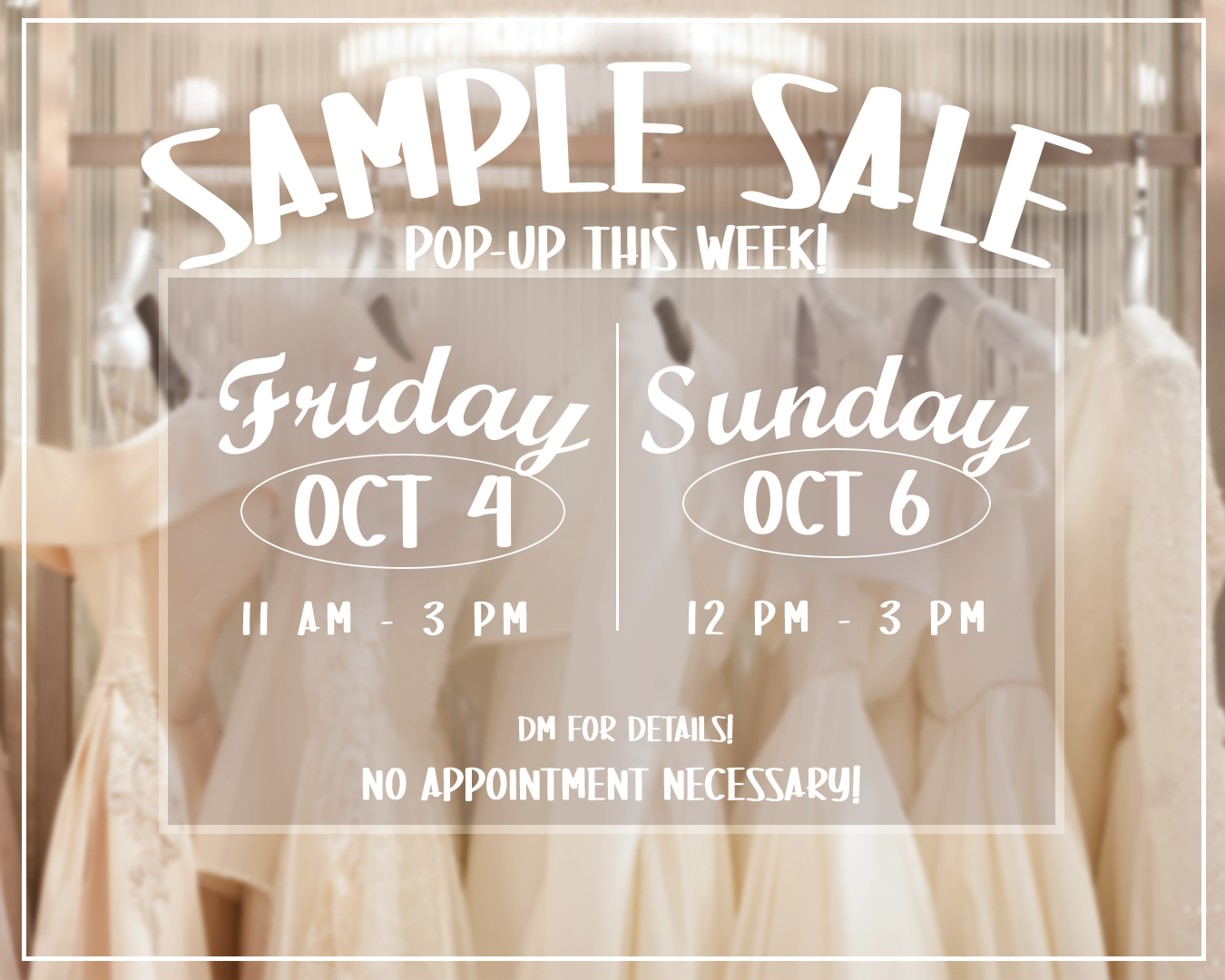 Feed post advertising sample gown sale