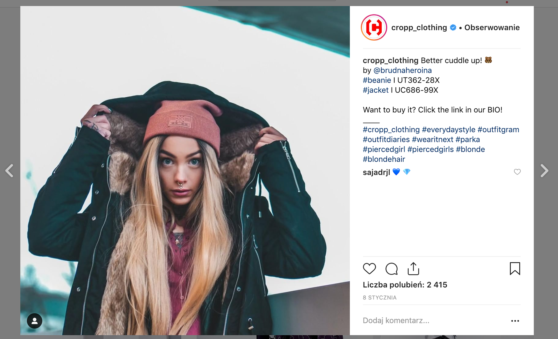 Projekt graficzny: Antonina Car, własność zdjęć CROPP