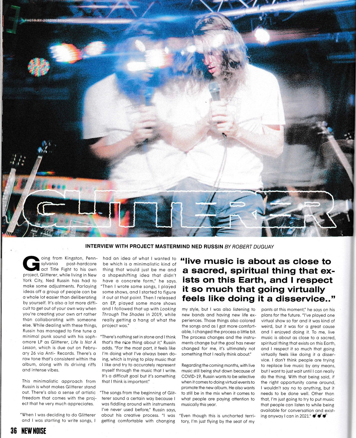New Noise Magazine Issue 56 (Photo of Glitterer)