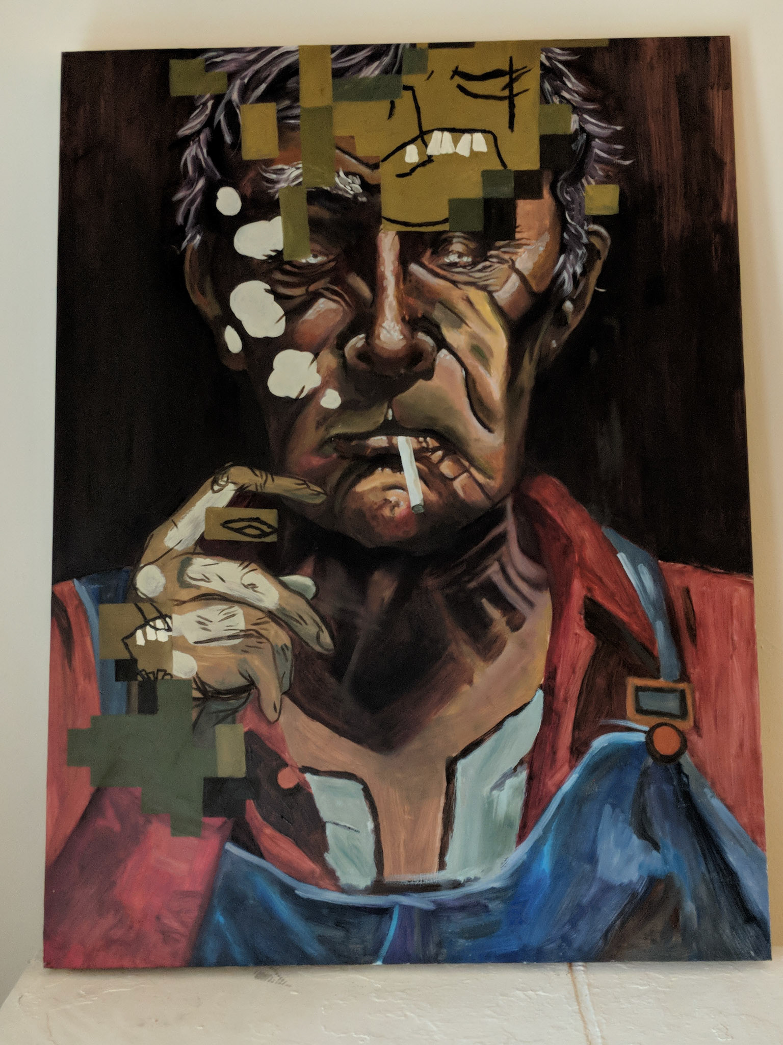 "Fatigue Suits Us" - Study of Ivan Albright and Carp Matthew. Oil paint.