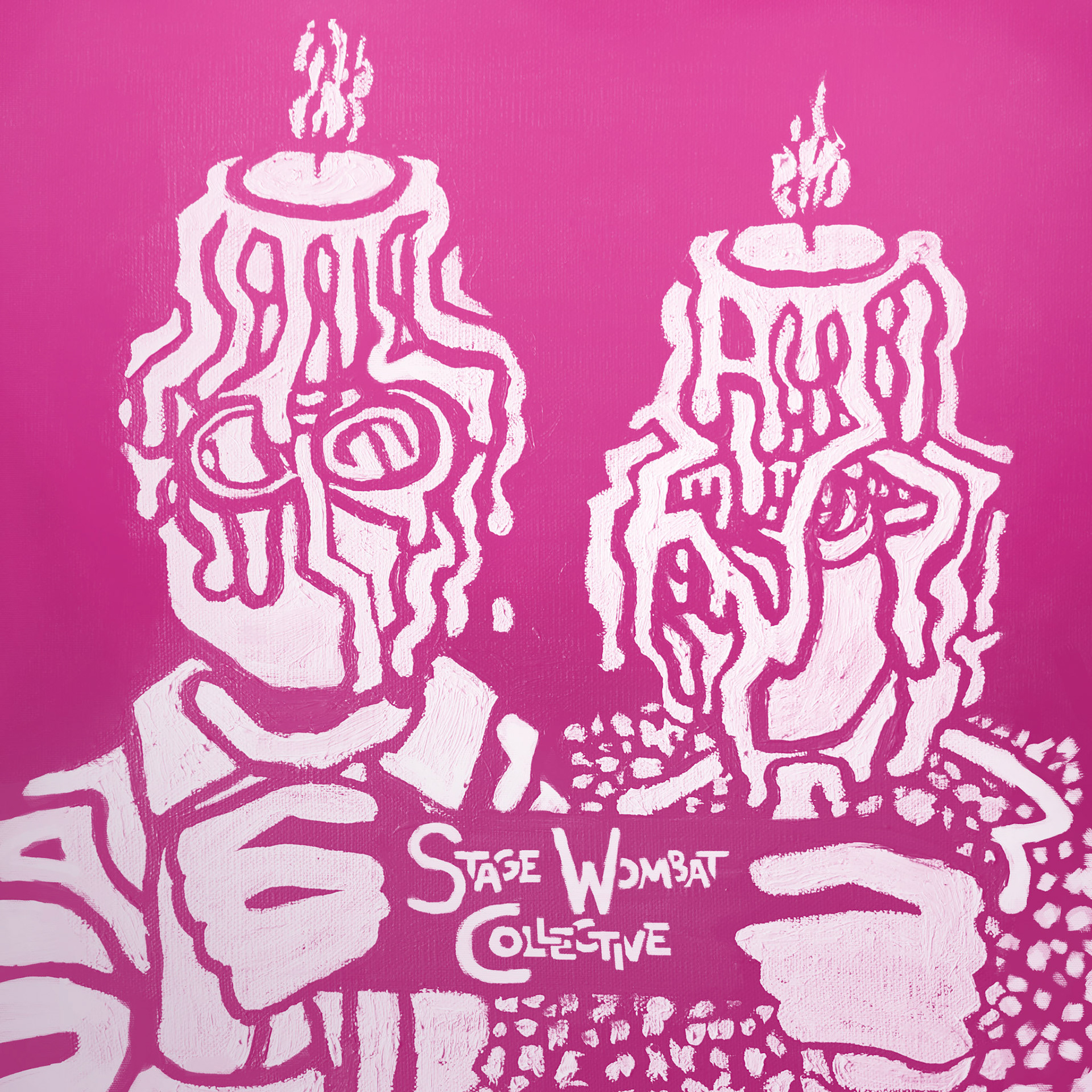 "Stage Wombat Collective" album cover - Oil paint, digital alteration. Commission.