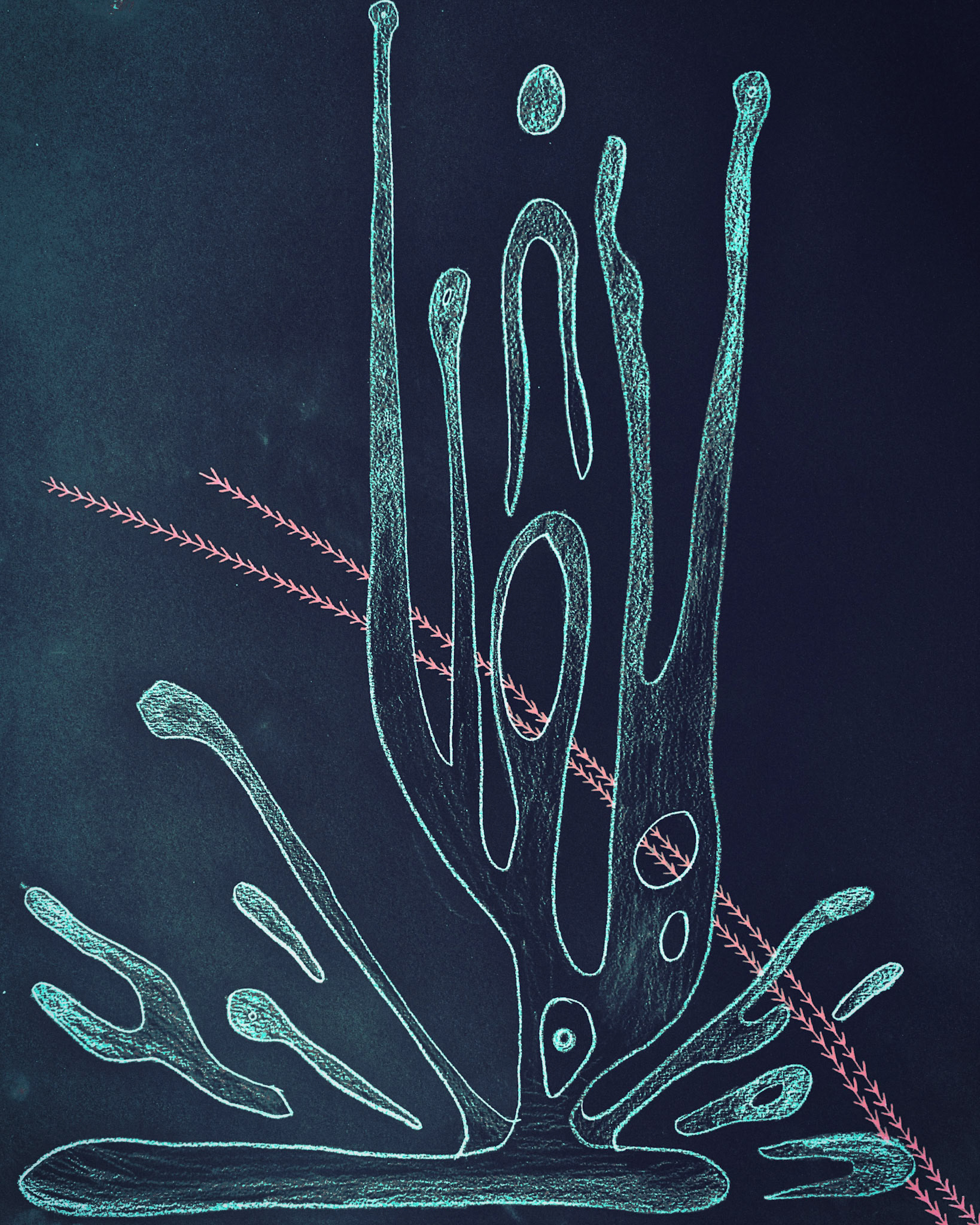 "freefall" - Pencil, ink, digital alteration.