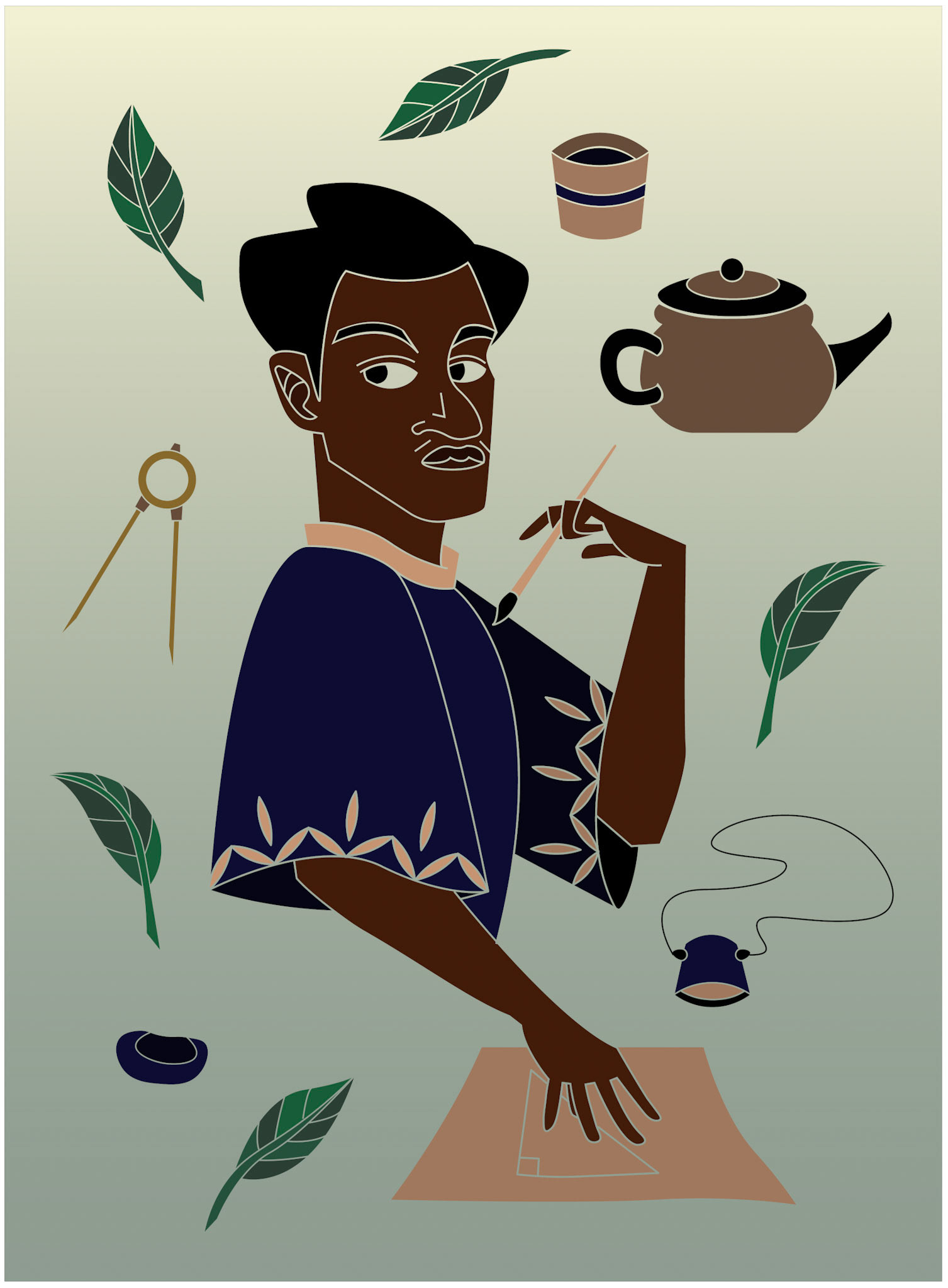 "Portrait of a Mathematical Linguist" -  Digital illustration.