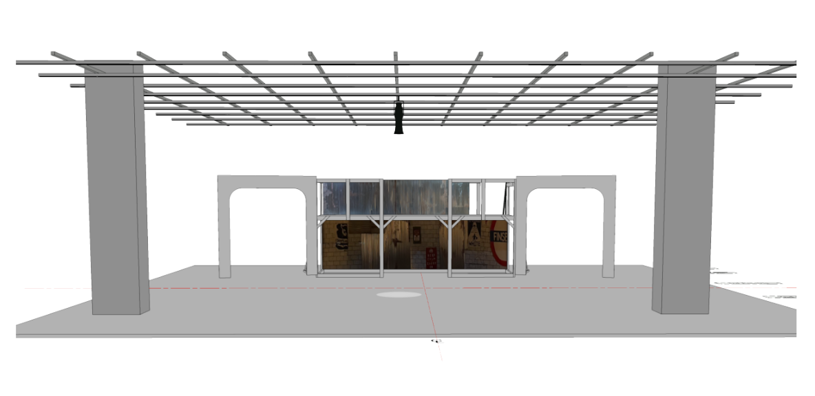 Early set rendering (designed by Kaylah Deriphonse, drawn by Chris Gagliardi)
