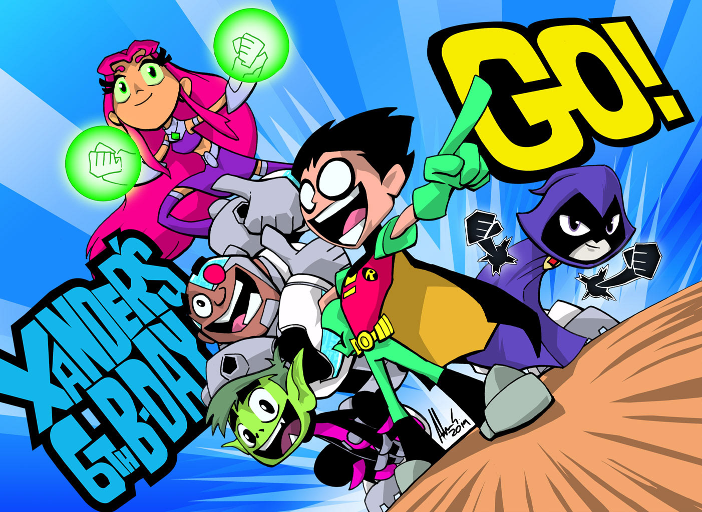 Teen Titans Go! artwork for son's birthday