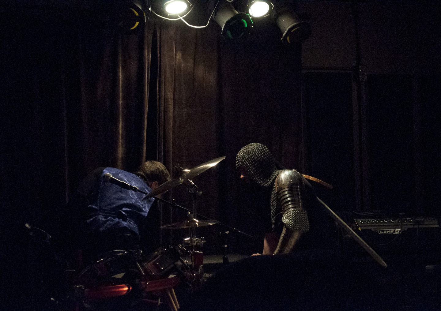 Knight Helps A Vampire With Drums Setup