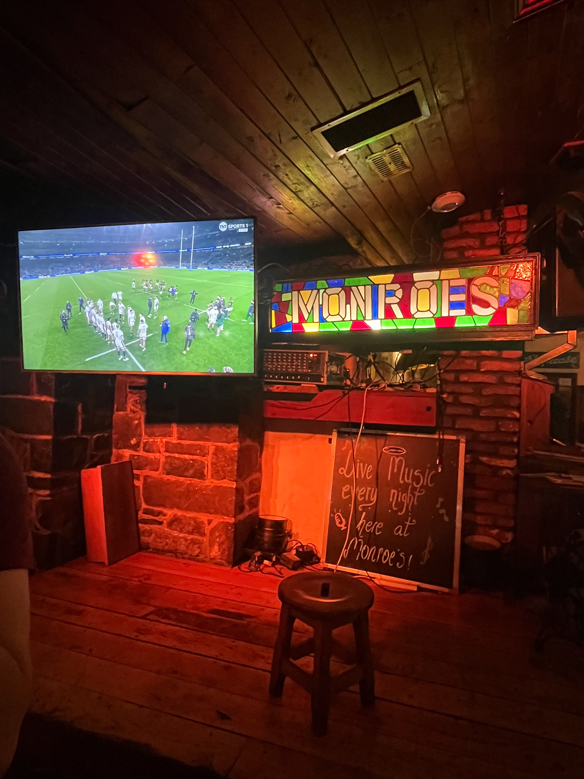 Monroe's Tavern stage, where all the great music is played!