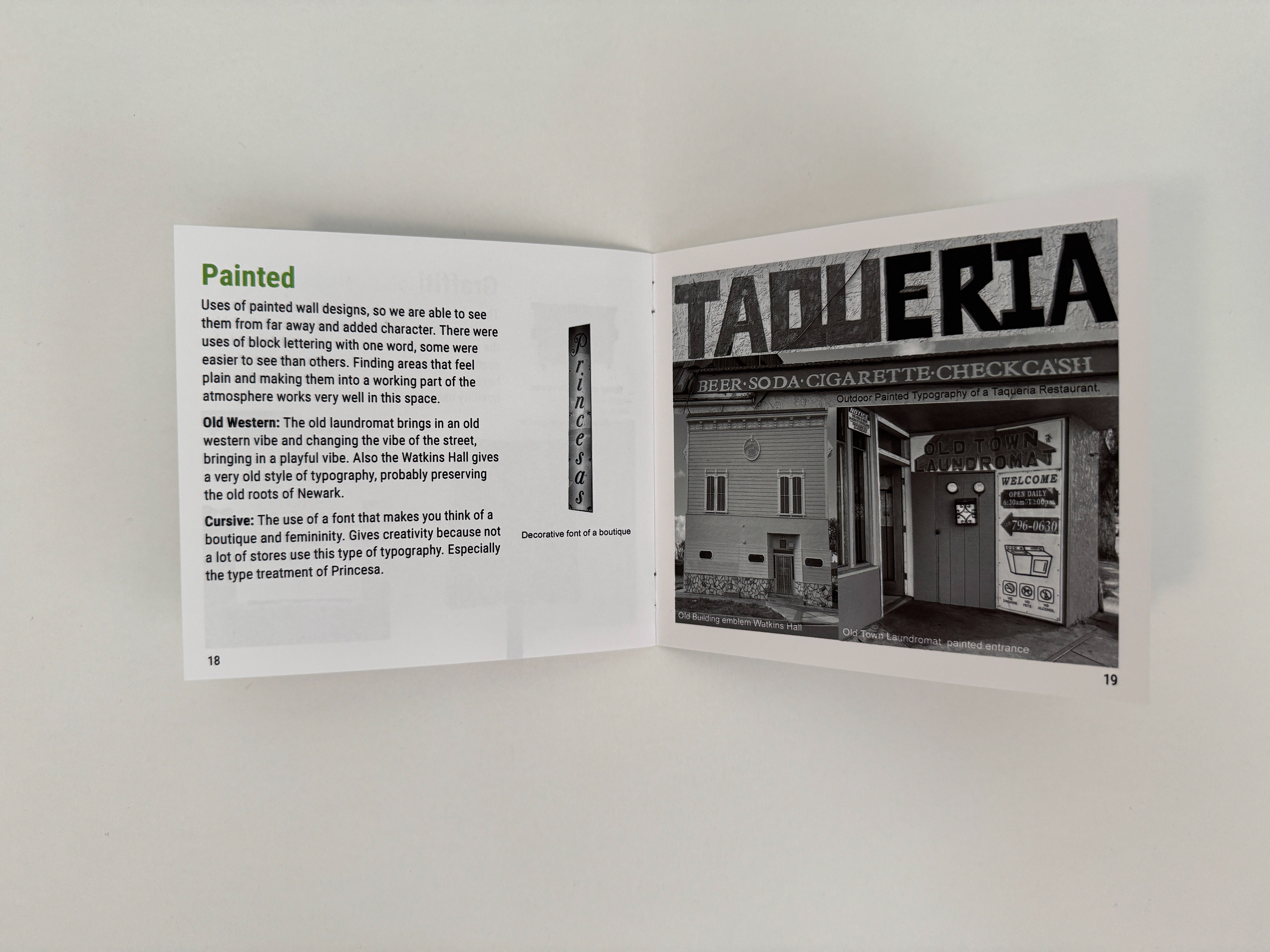 Inside page of booklet