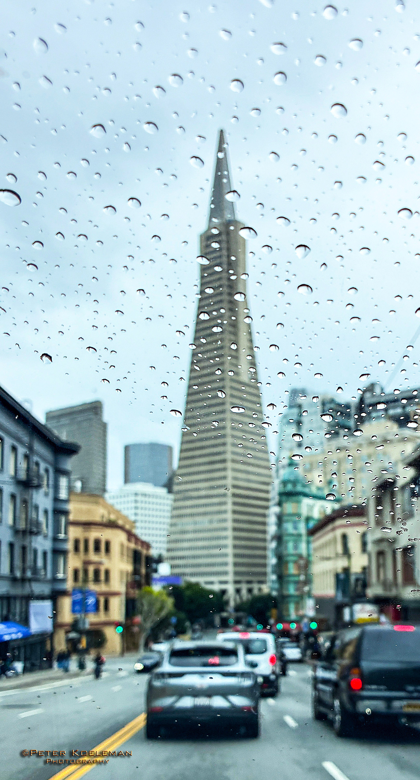 Transamerica Pyramid on a rainy day - San Francisco