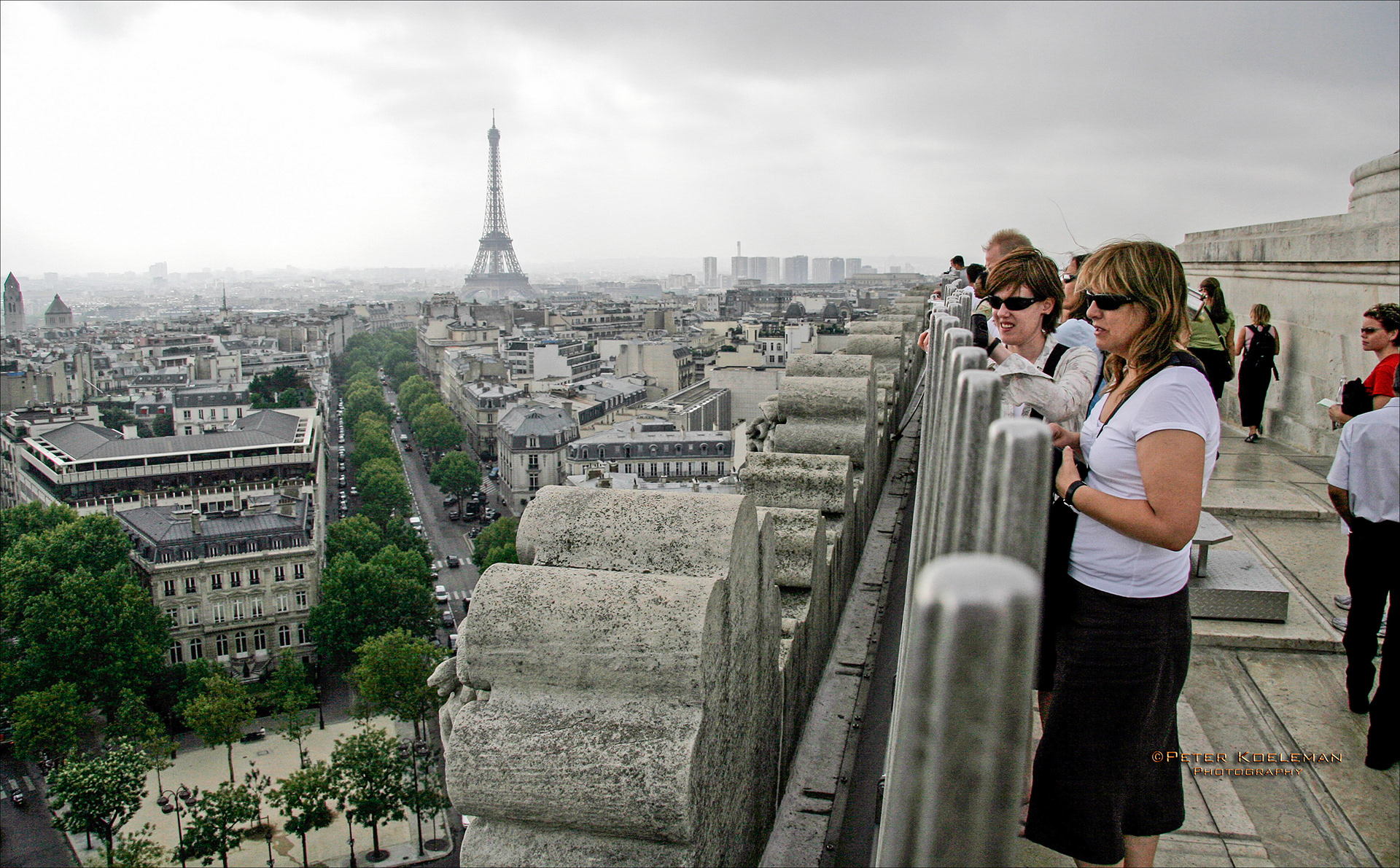 Eiffel Tower from the top of the Arc D'Triomphe - Paris