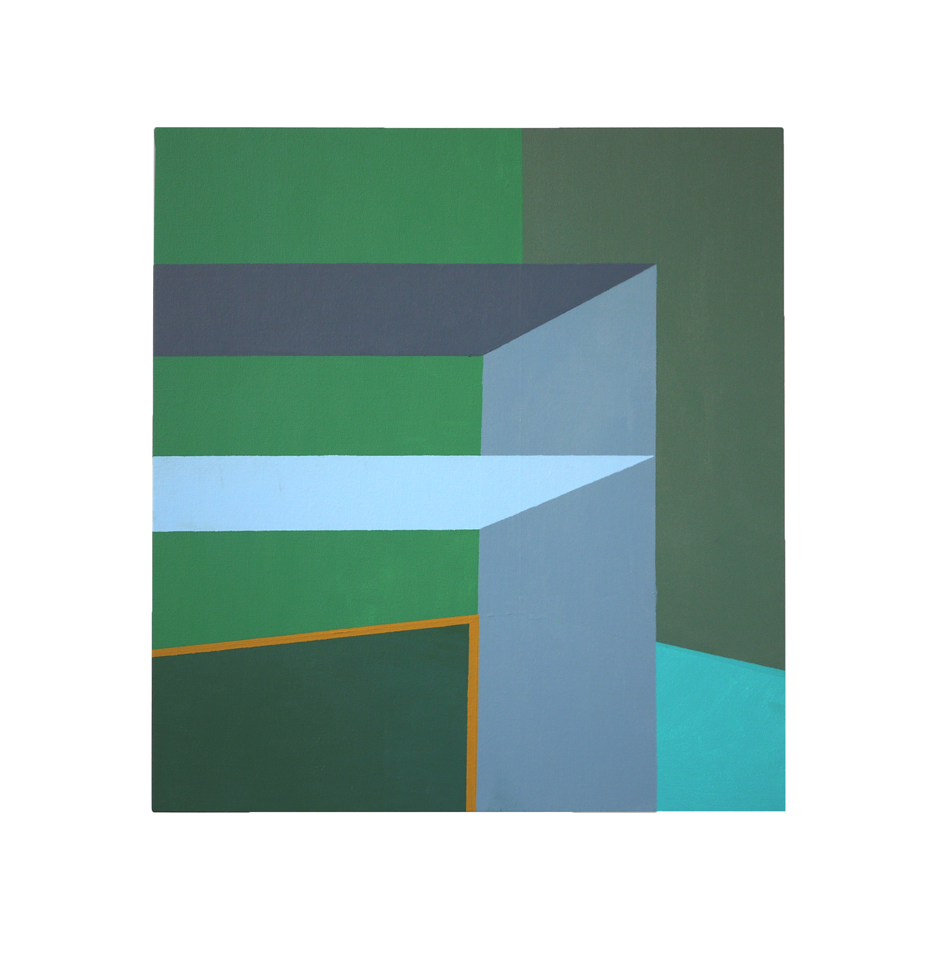 Untitled (shelves), 2022. Acrylic on canvas, 24 x 26 inches.