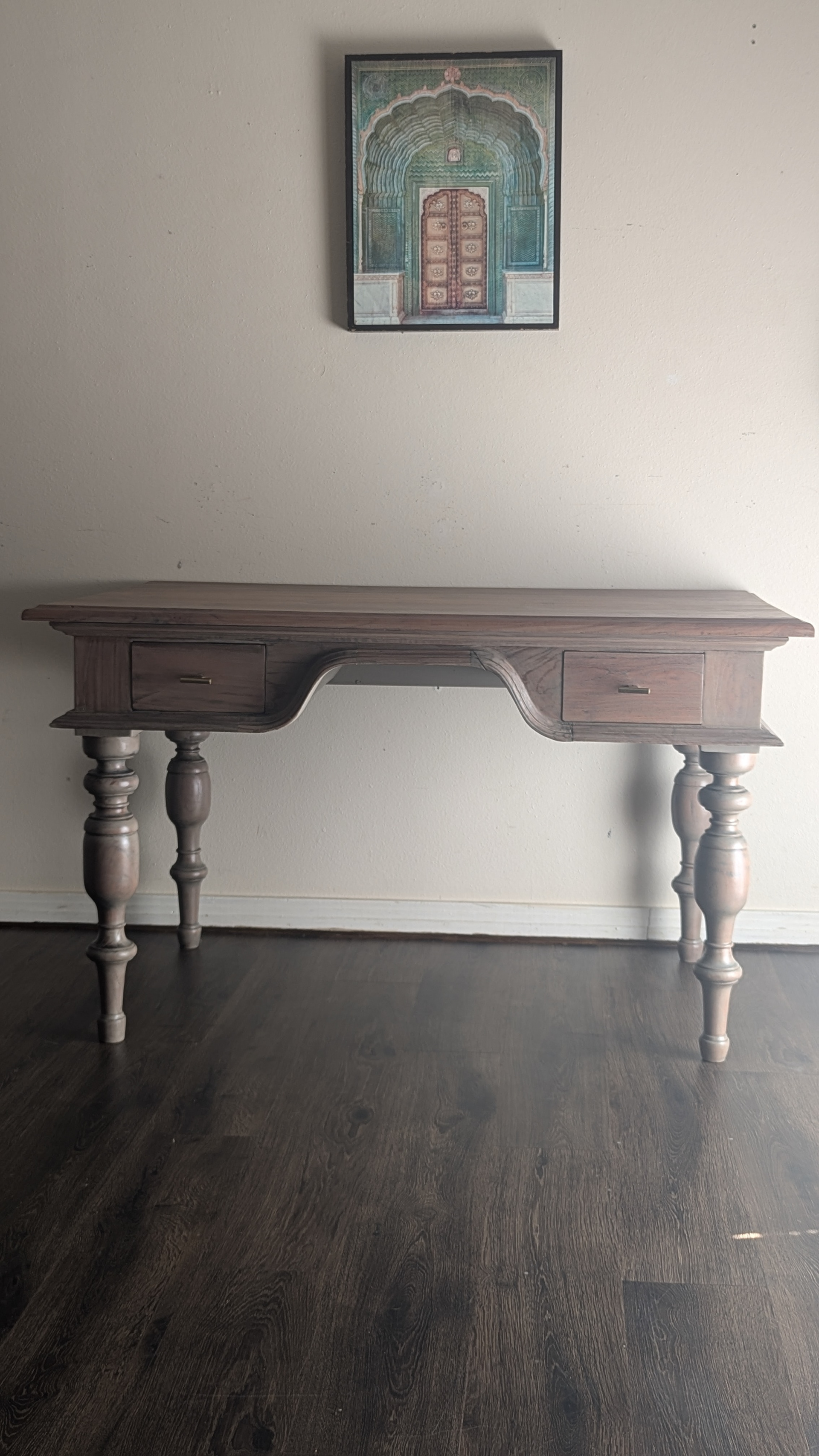 Solid wood desk with gorgeous turned legs